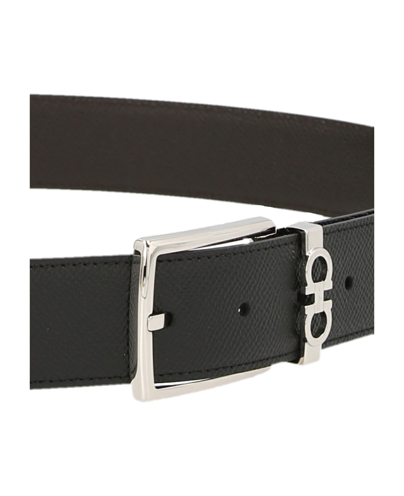 Ferragamo Reversible Leather Belt - BLACK/BROWN