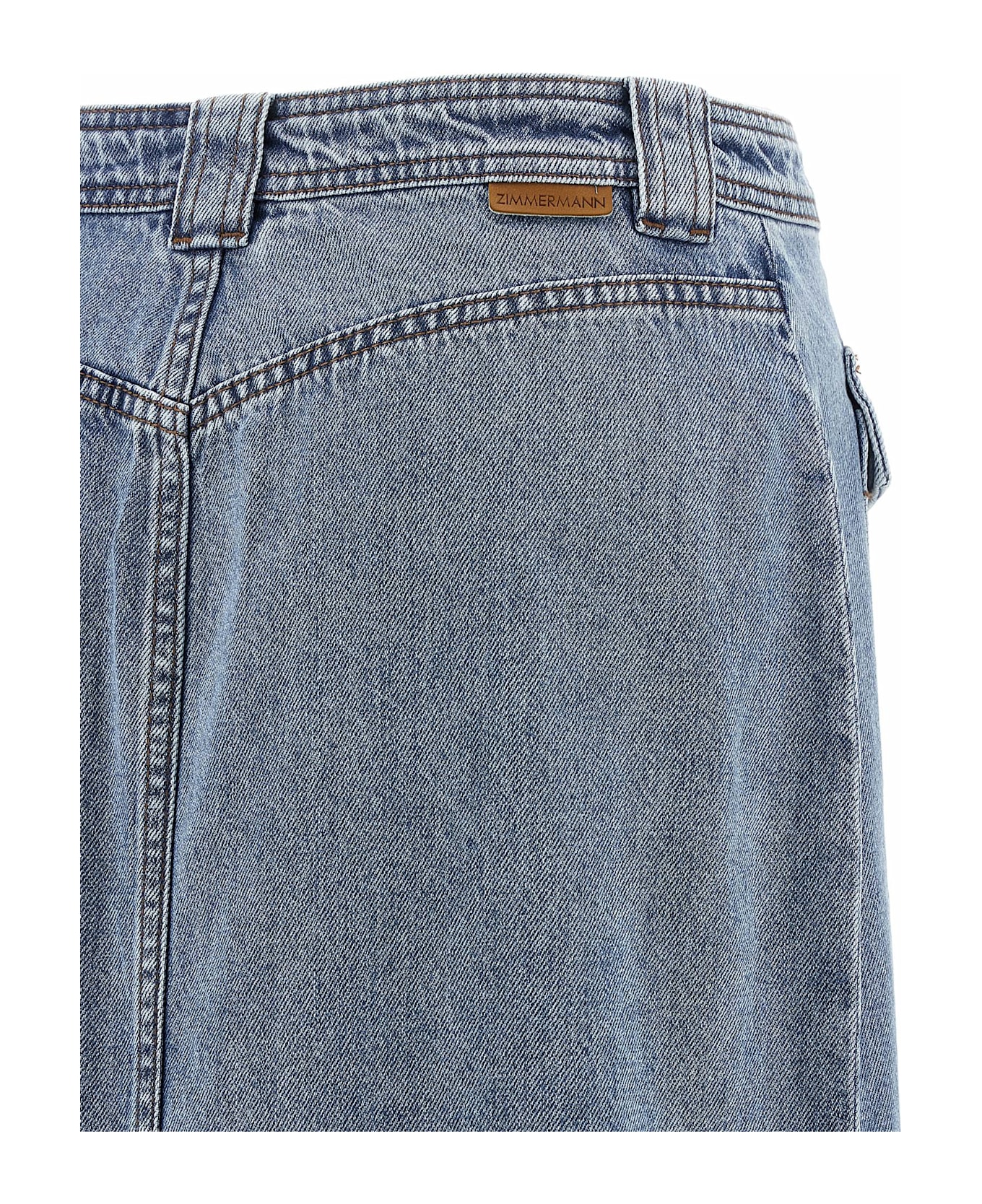 Zimmermann 
denim Pencil
 Skirt - Light Blue
