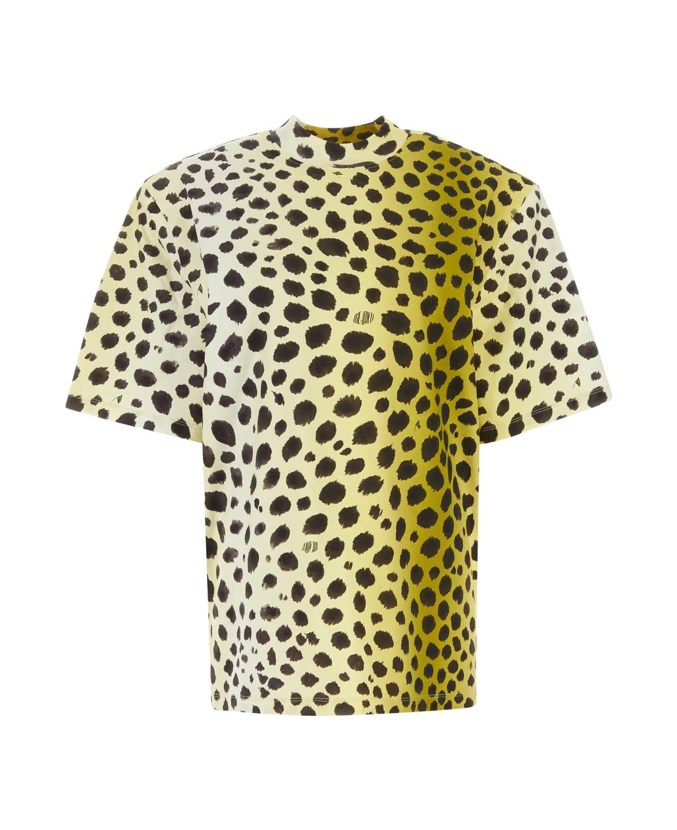 The Attico Printed Cotton Oversize Kilie T-shirt - LIGHTYELLOW Tシャツ