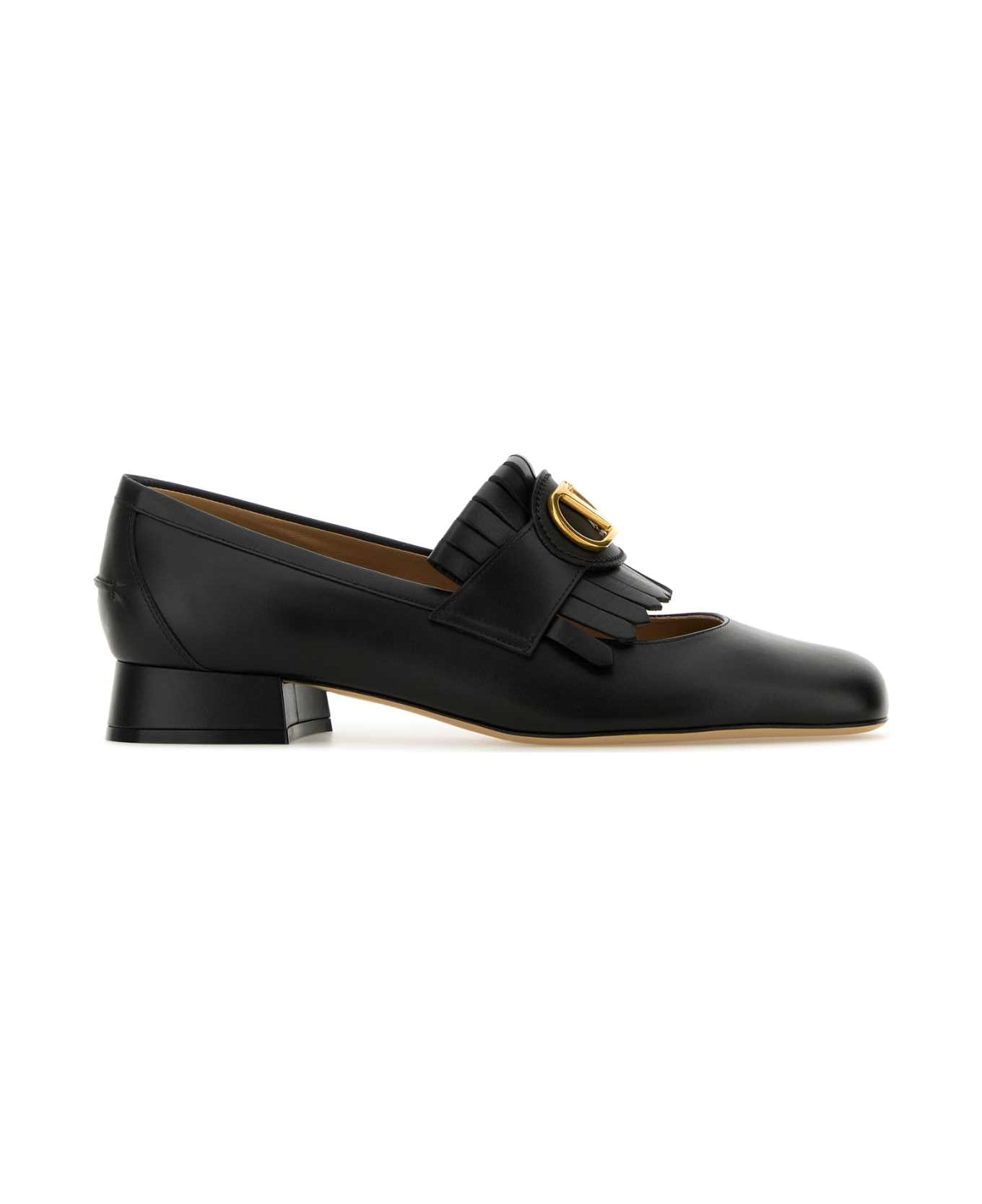 Valentino Garavani Black Leather Loafers - NERO