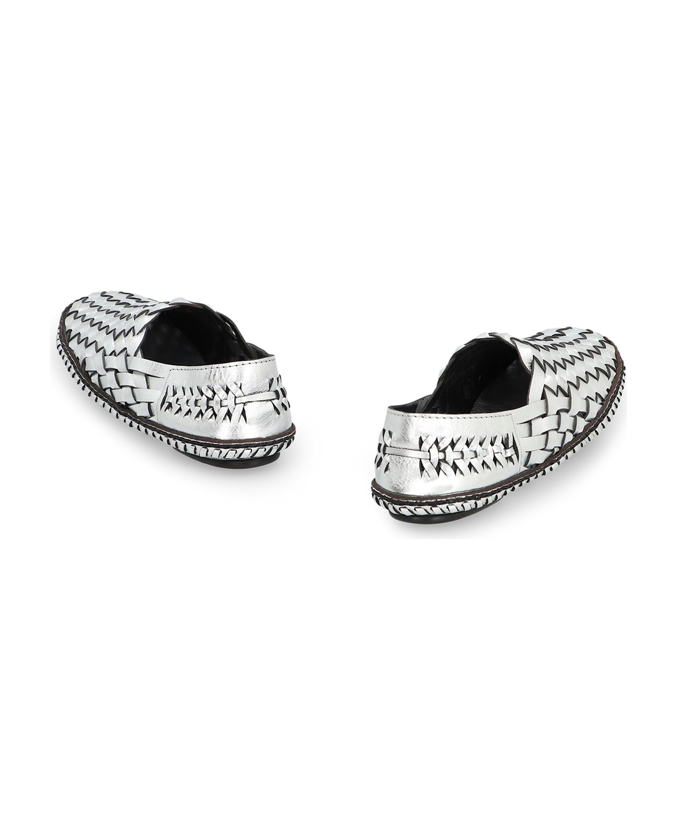 Saint Laurent Neil Leather Loafers - Silver
