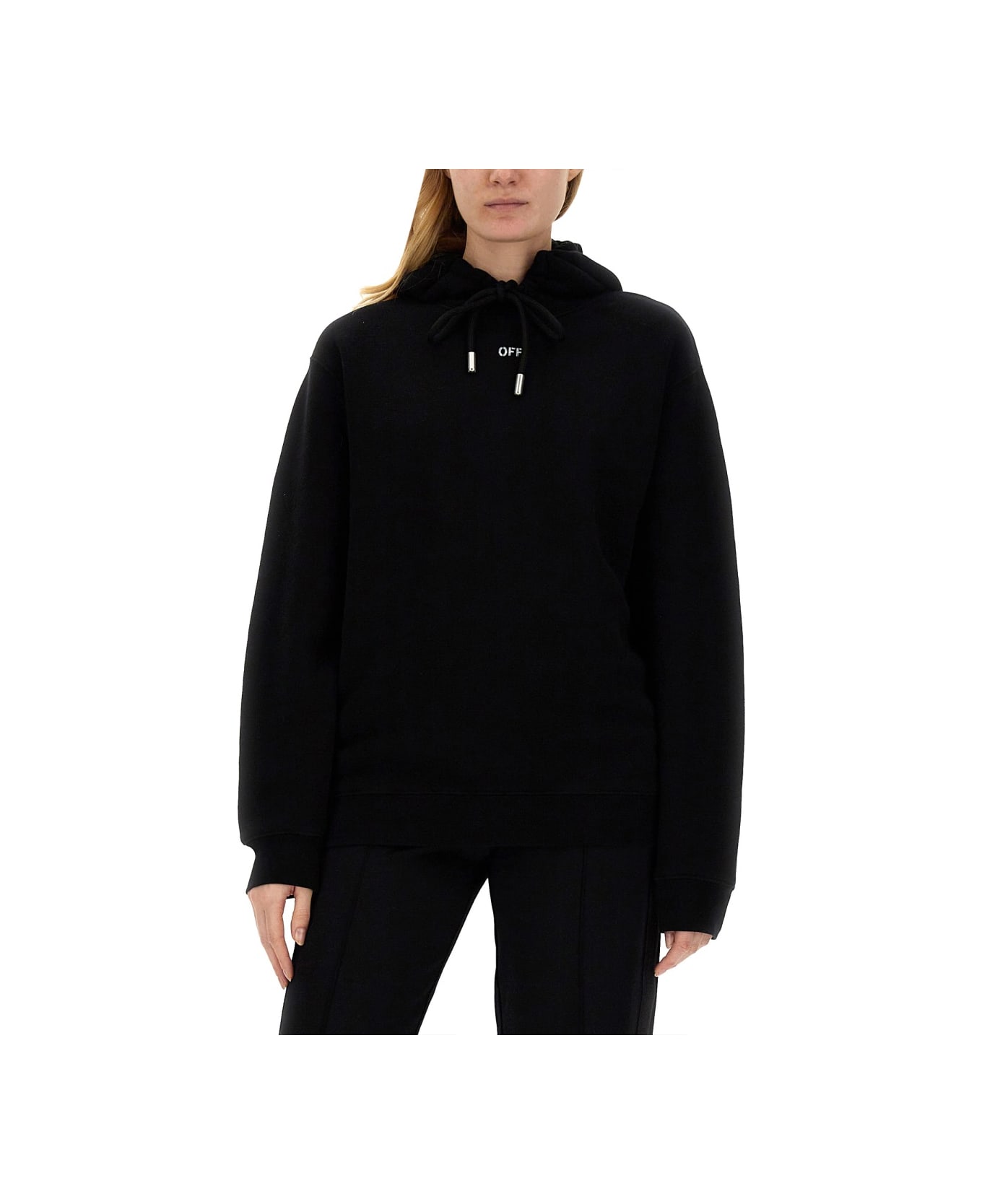 Off-White Sweatshirt With Logo - BLACK