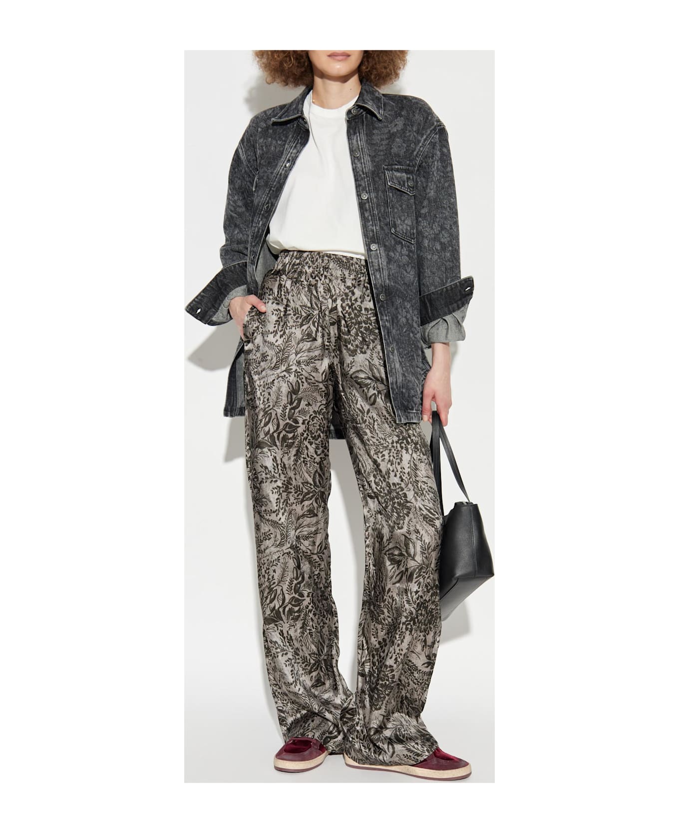 Golden Goose Pants With A Botanical Motif - GREY SHADES