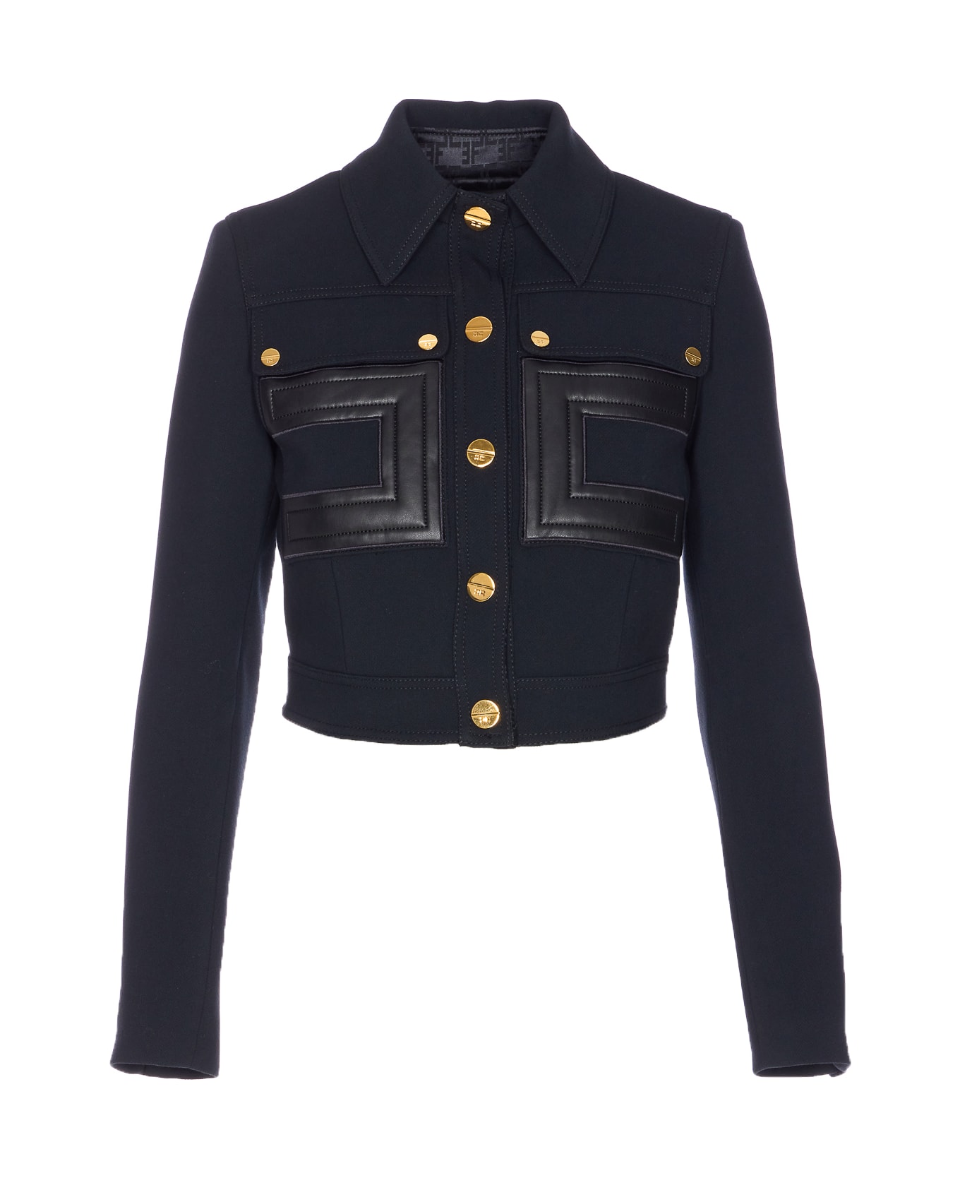 Elisabetta Franchi Cropped Jacket - Black