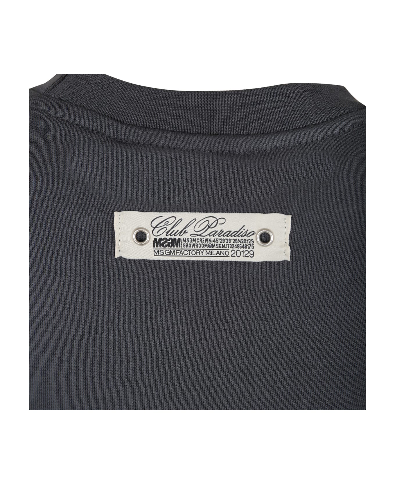 MSGM Grey Sweatshirt For Boy With Logo - Grey ニットウェア＆スウェットシャツ