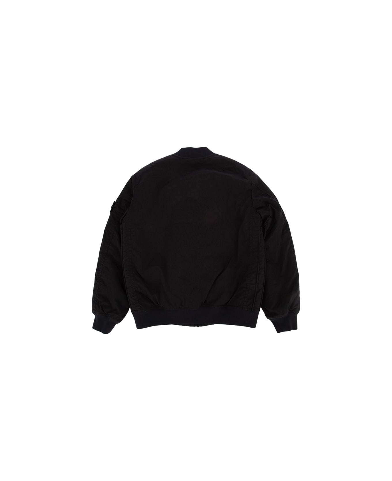 Stone Island Black Nylon Metal Bomber Jacket In Econyl - Black