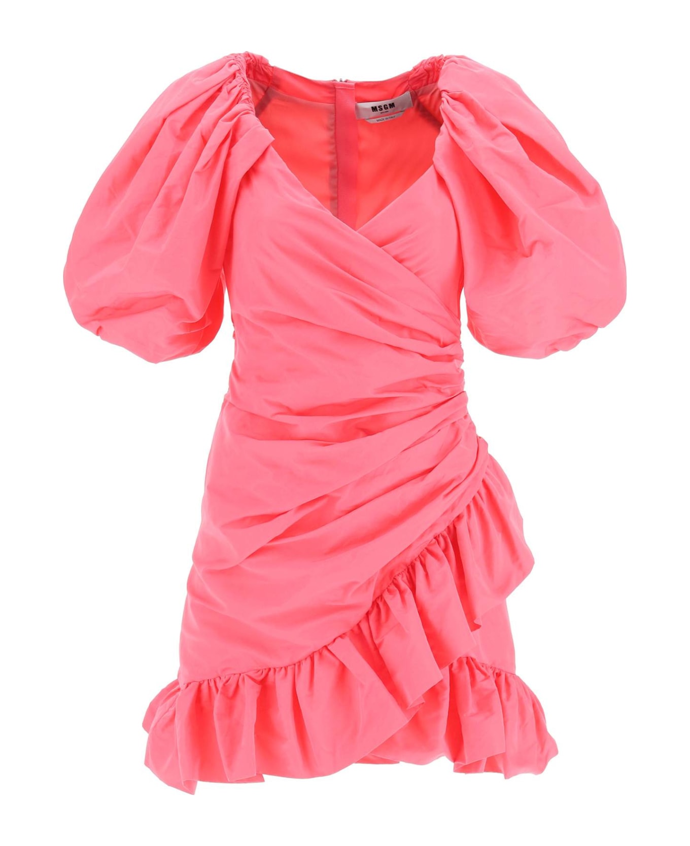 MSGM Draped Mini Dress - HOT PINK ワンピース＆ドレス