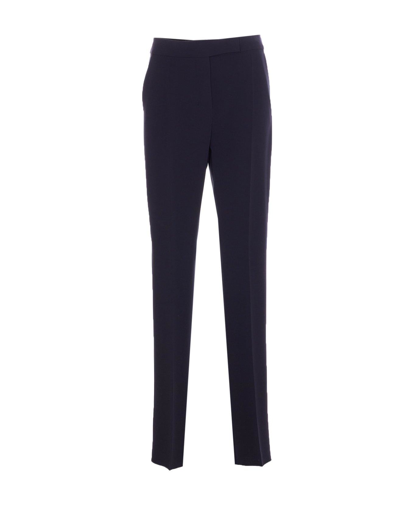 Max Mara Pianoforte Pleat Detailed Straight Leg Pants - Blue