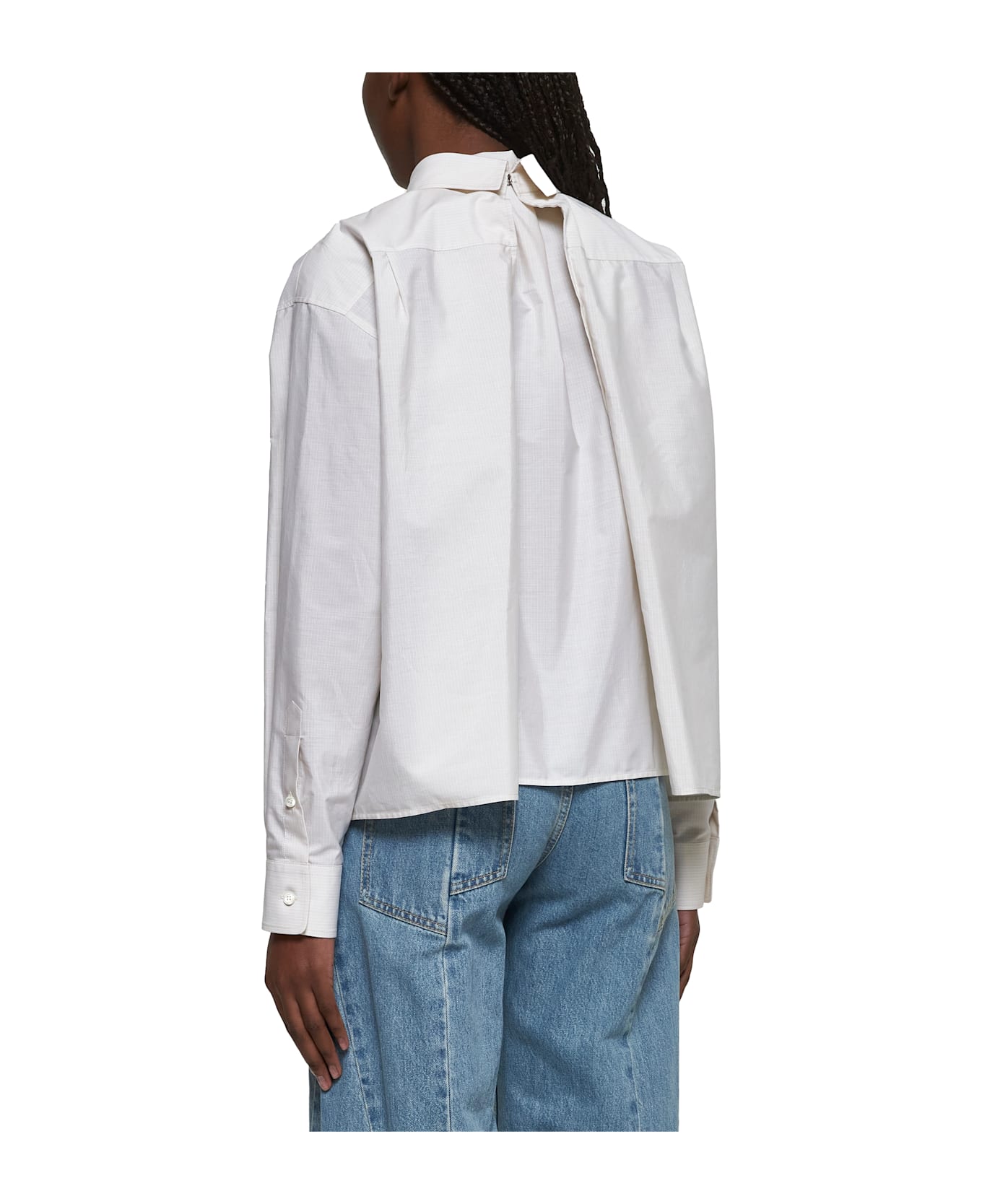 MM6 Maison Margiela Poplin Shirt - Pinstripes white/beige