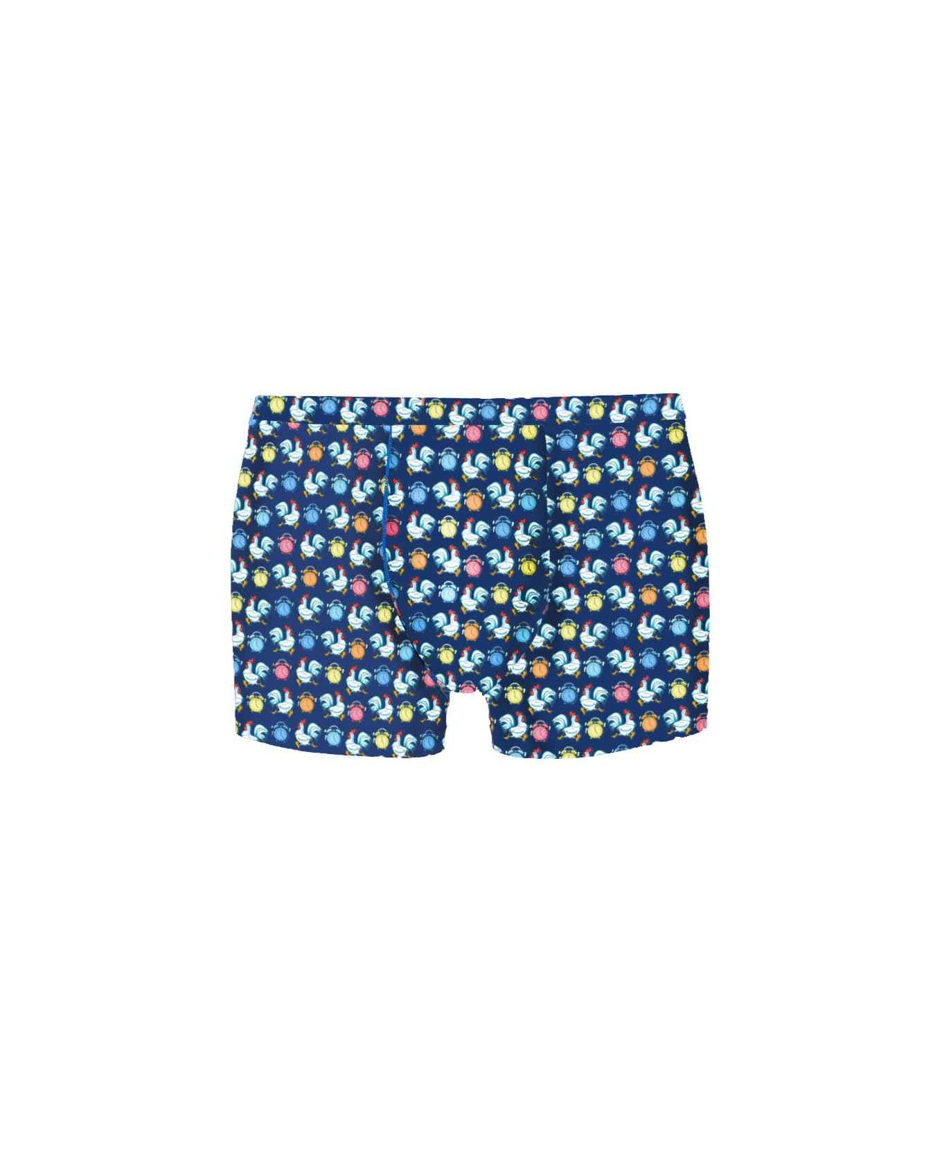 MC2 Saint Barth Micro Roosters And Alarms Print Underwear Boxer - BLUE ショーツ