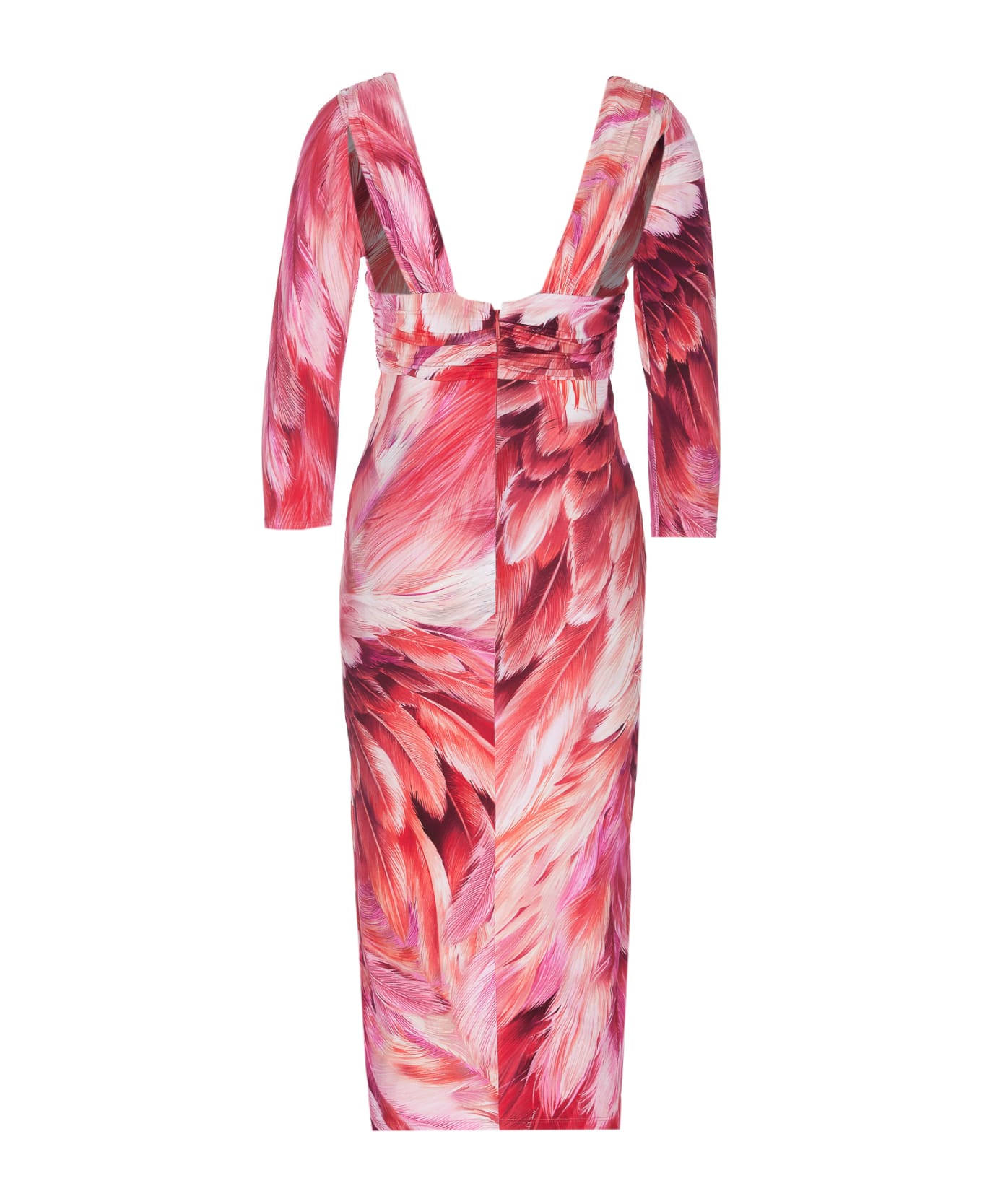 Roberto Cavalli Plumage Print Dress - PINK ワンピース＆ドレス