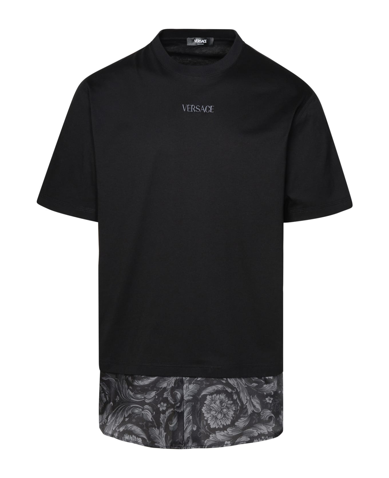Versace Black Cotton T-shirt - NERO