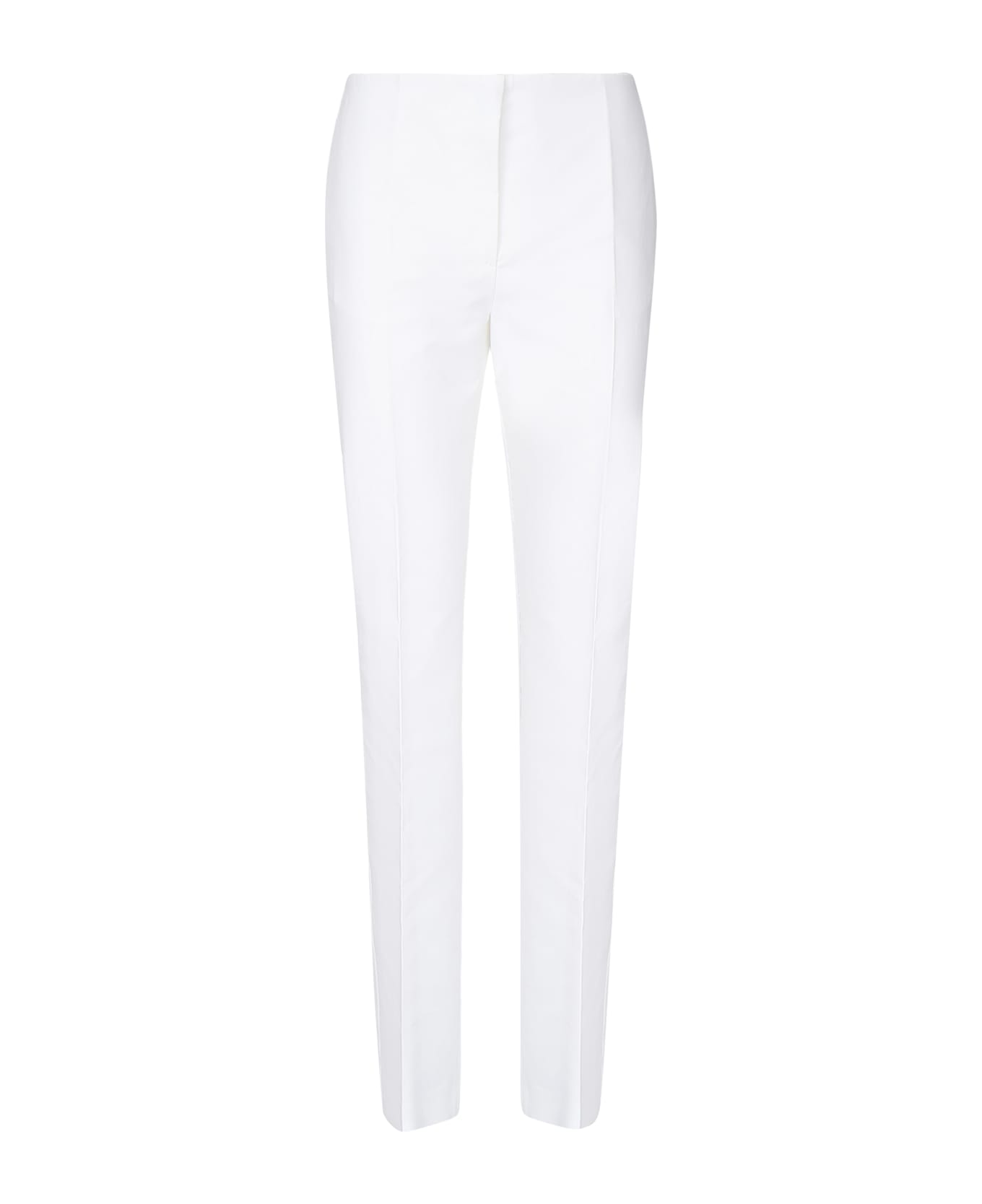 SportMax Slim Cotton Trousers - White
