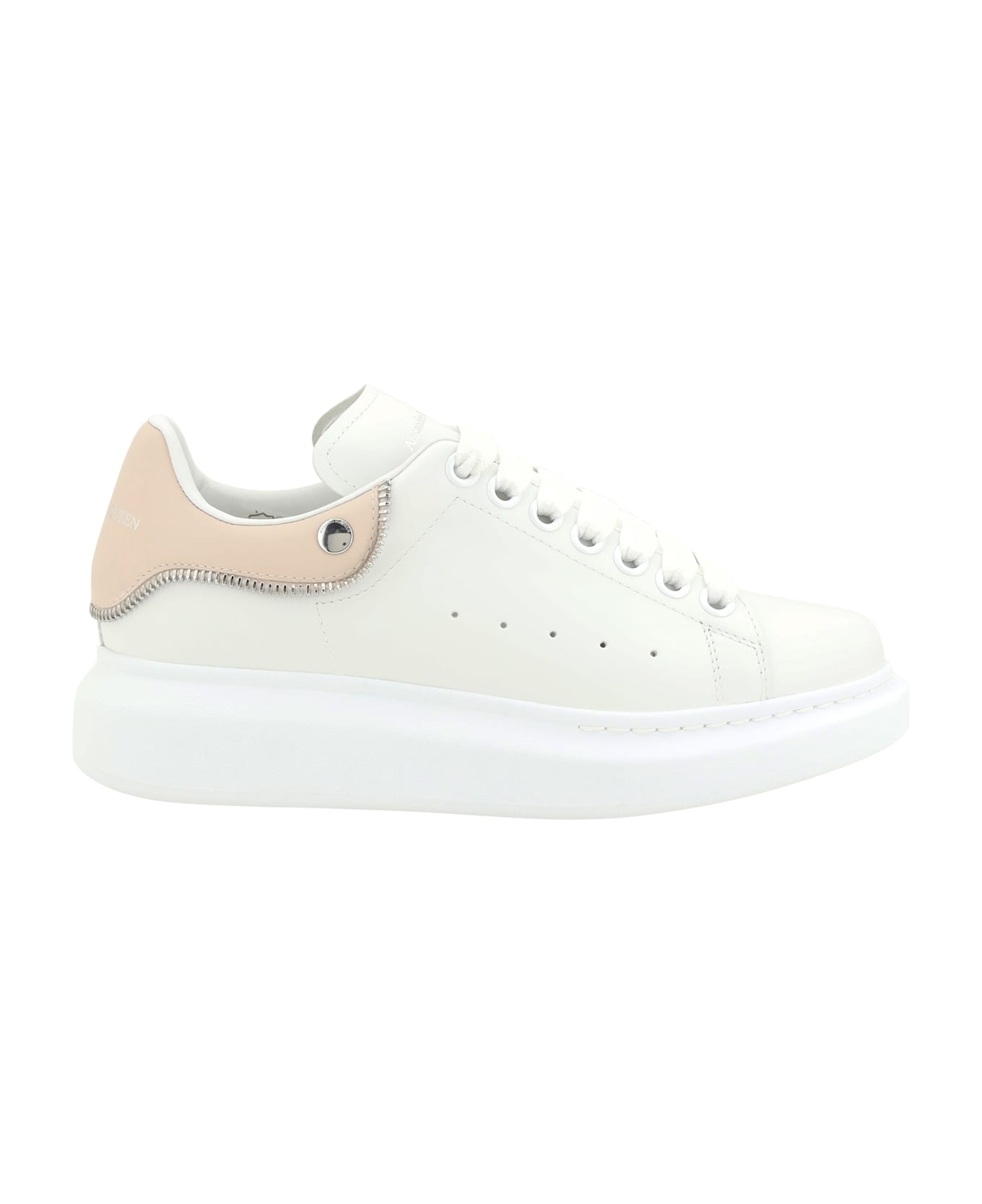 Alexander McQueen Leather Sneakers - White/oat/silver スニーカー