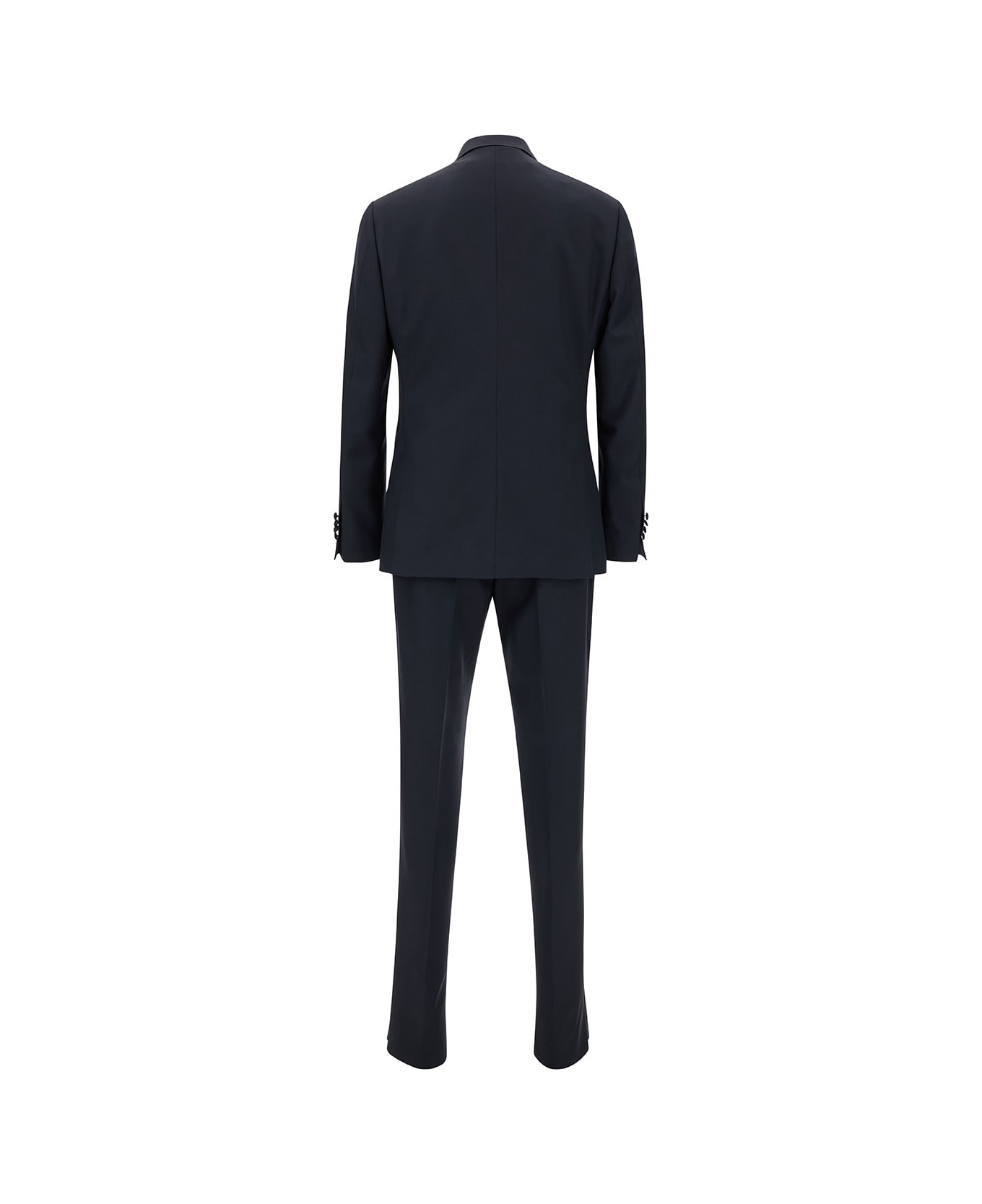 Lardini Blue Single-breasted Suit With Peak Revers In Wool Man - Blu