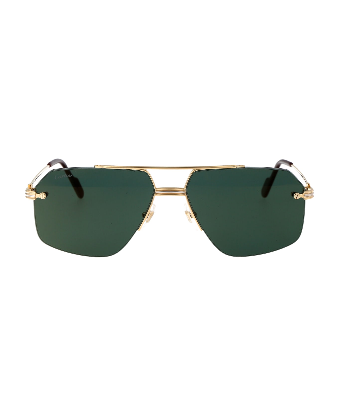 Cartier Eyewear Ct0426s Sunglasses - 002 GOLD GOLD GREEN サングラス
