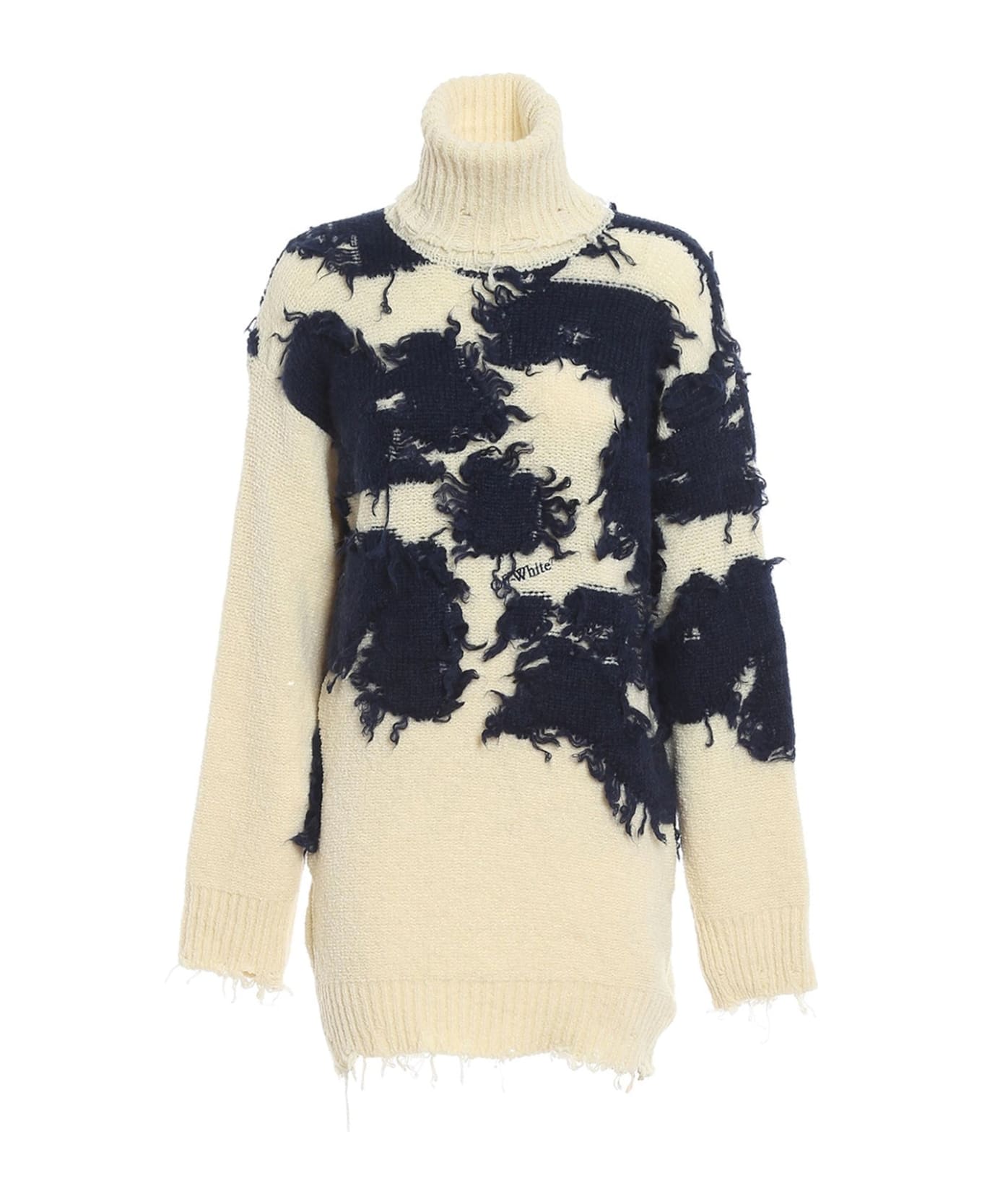 Off-White Wool And Silk Pullover - White
