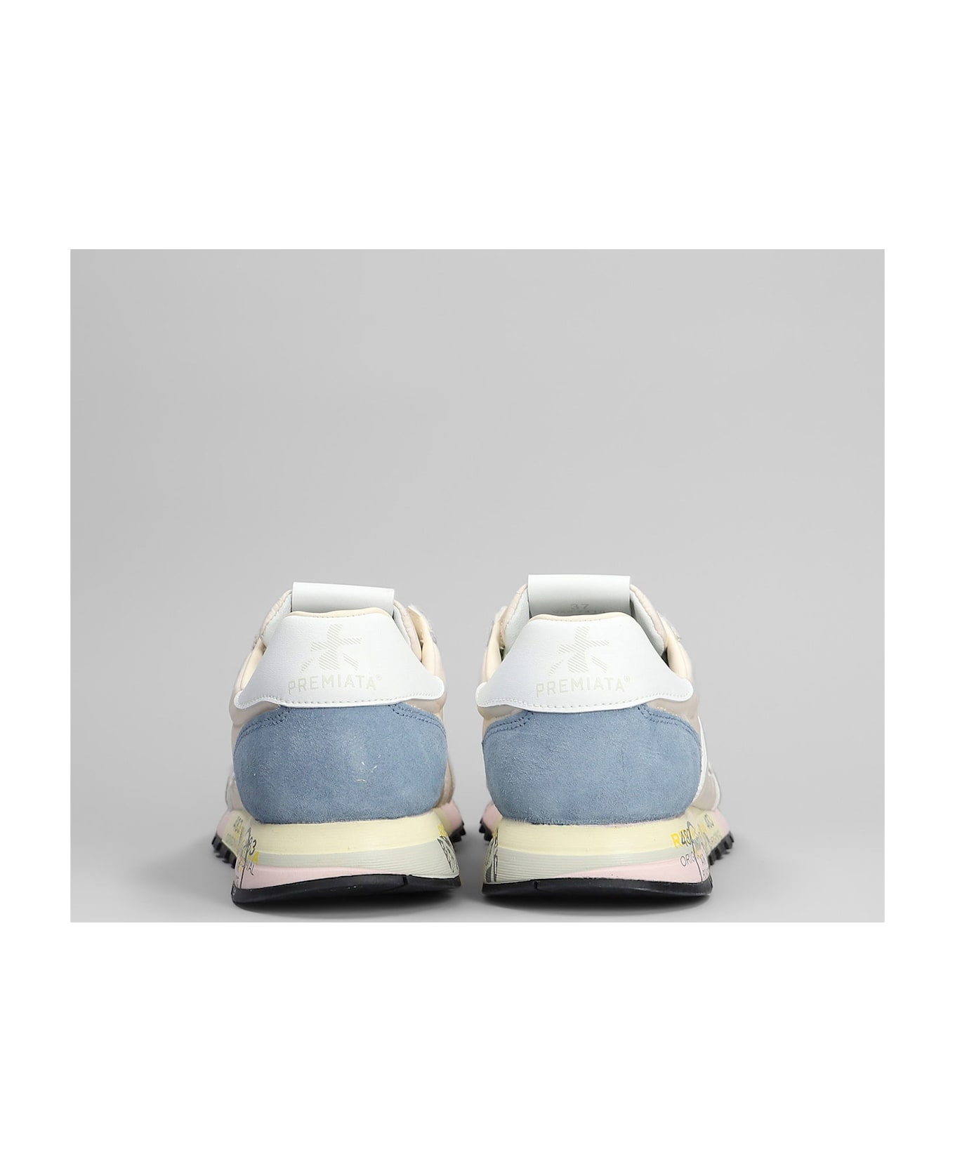 Premiata Lucy Sneakers In Powder Suede And Fabric - powder