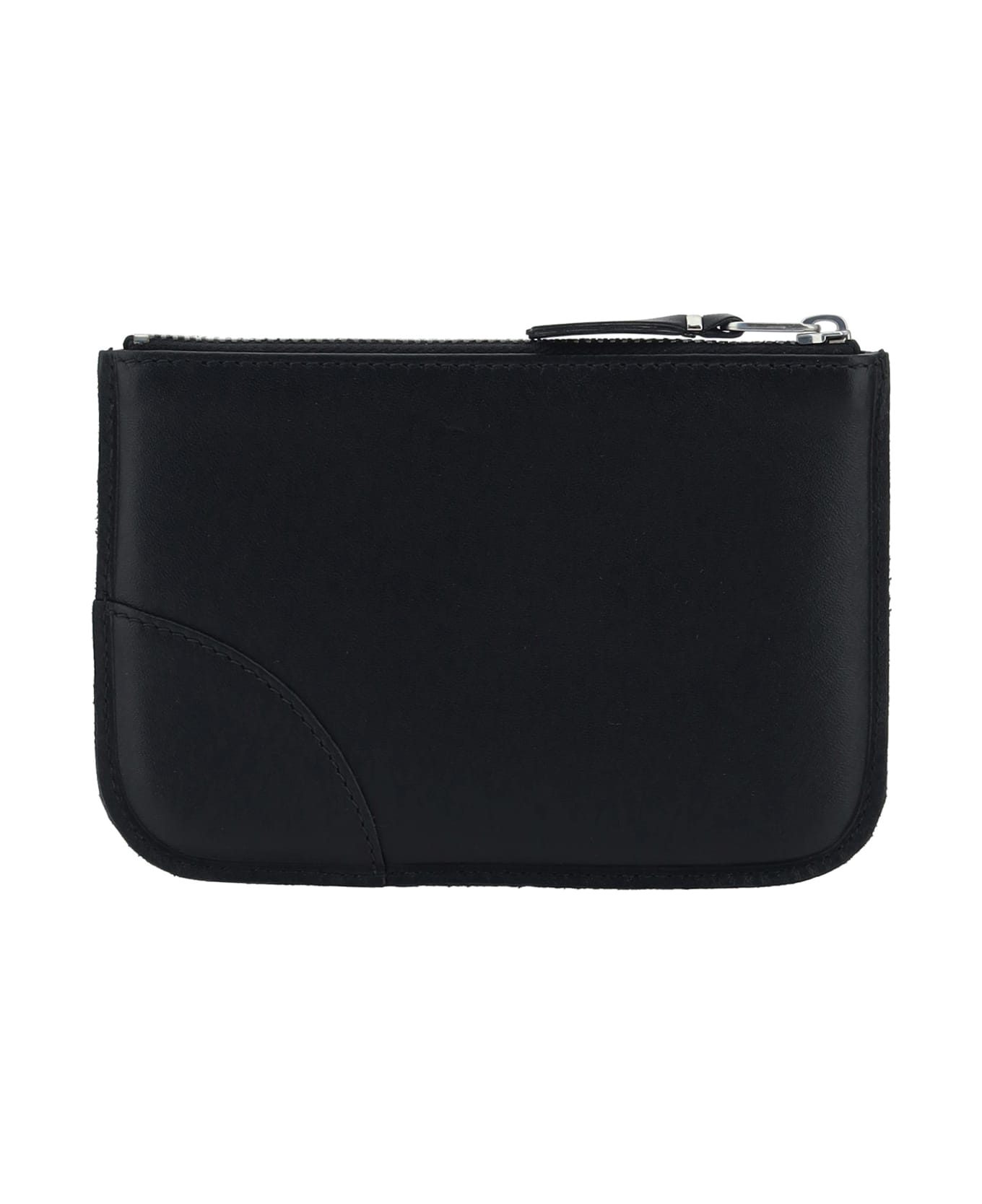 Comme des Garçons Wallet Silver Eyelet Coin Purse - Black