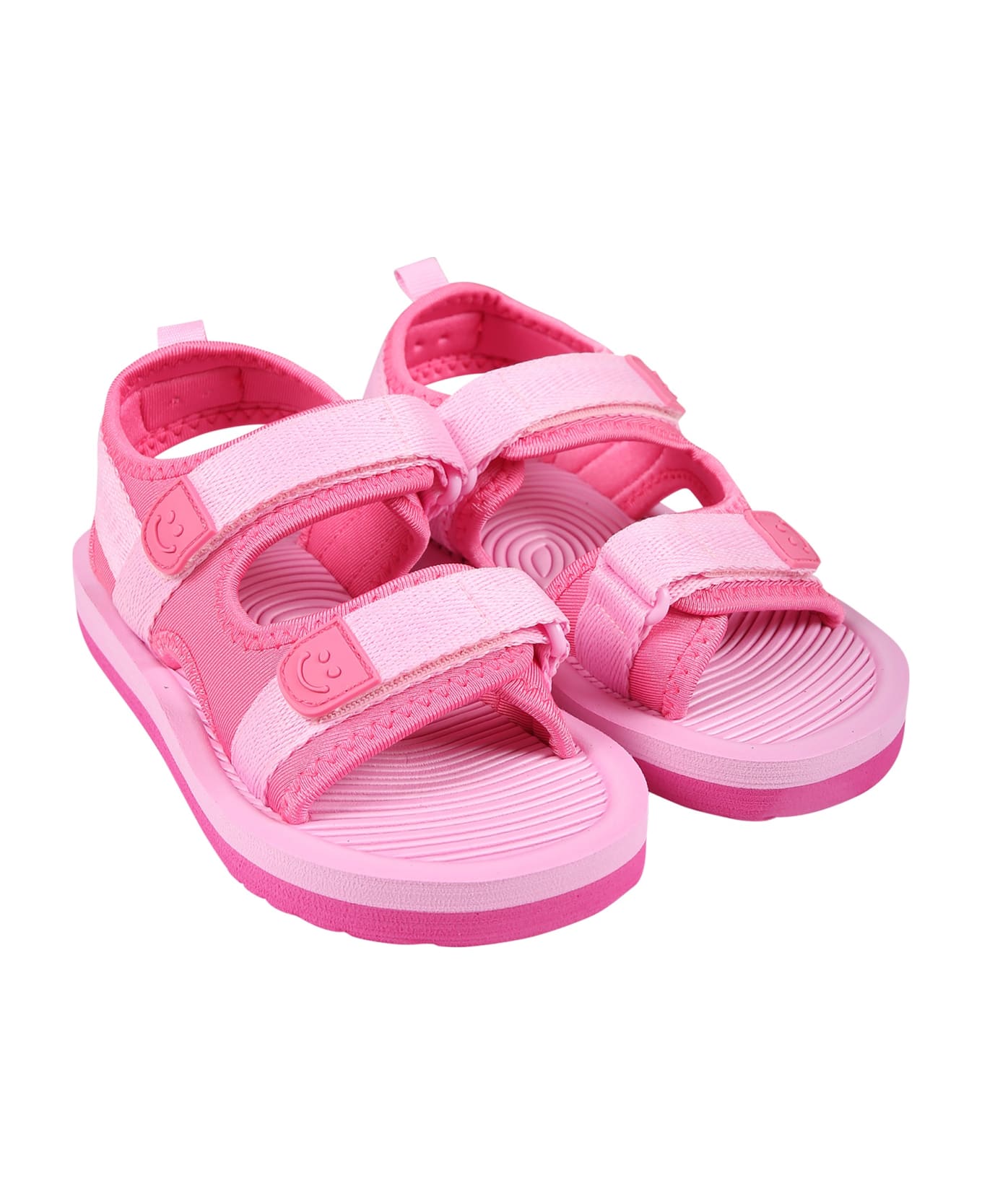 Molo Fuchsia Sandals For Girl With Logo - Fuchsia シューズ