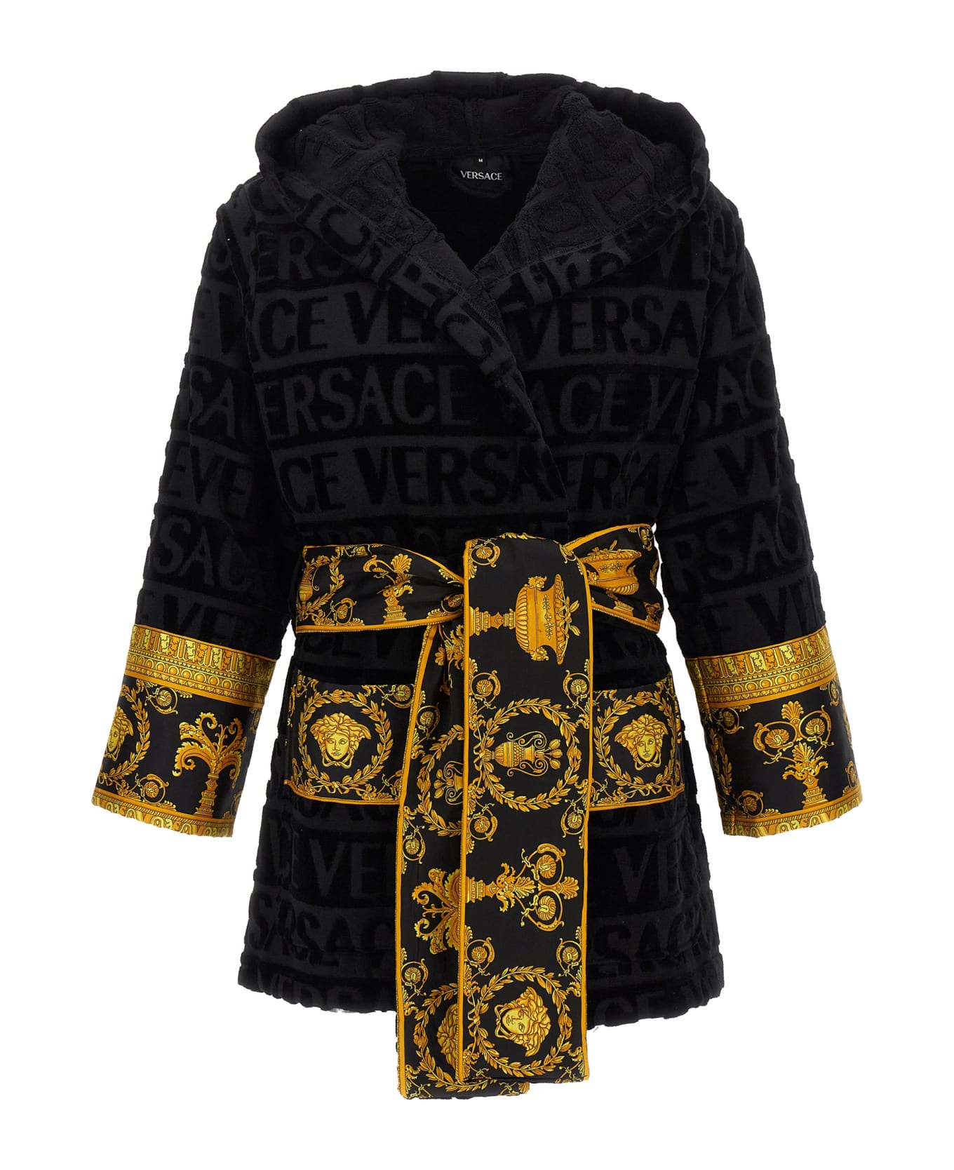 Versace 'i Heart Baroque' Short Bathrobe - Black  