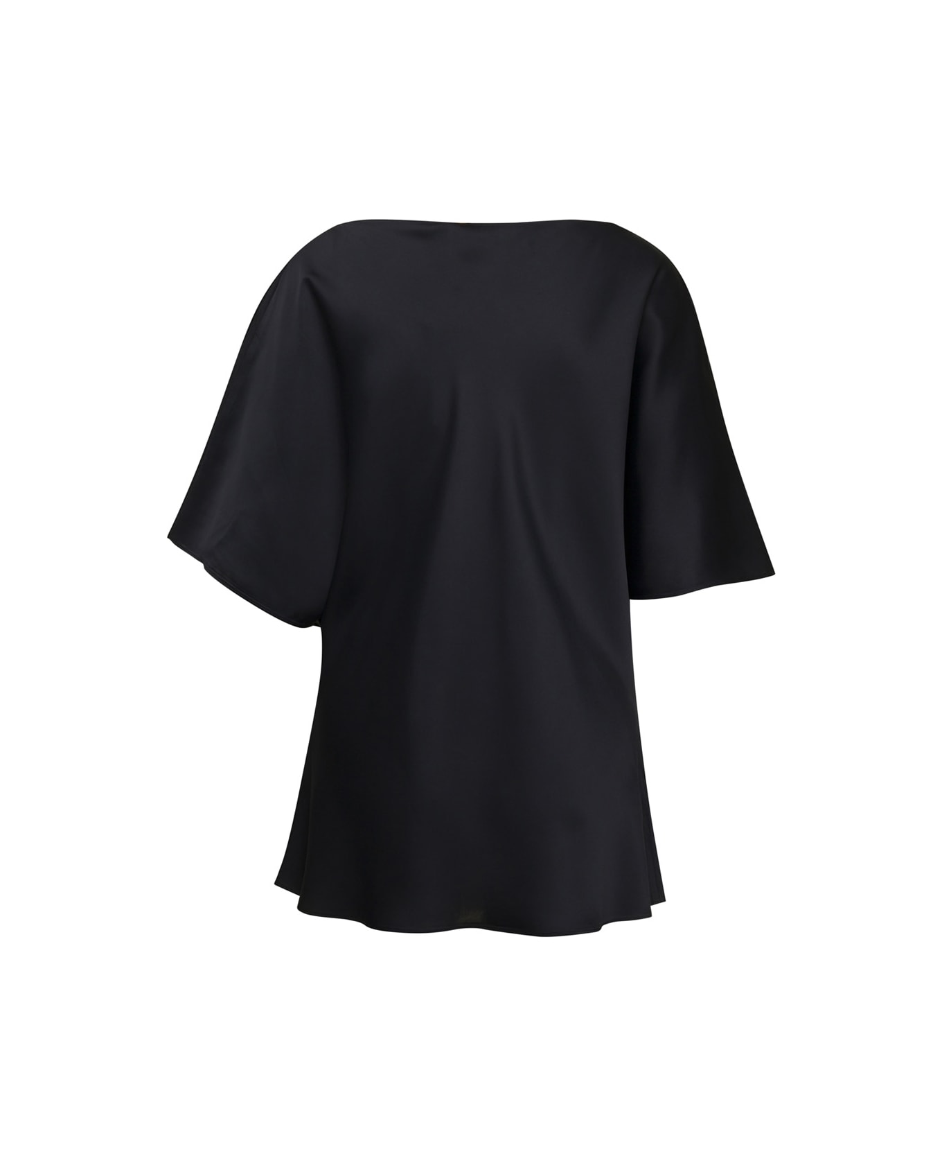 Róhe Black Shirt With Boat Neckline In Viscose Woman - Black