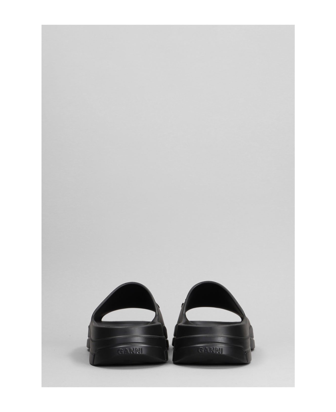 Ganni Black Rubber Slippers - BLACK