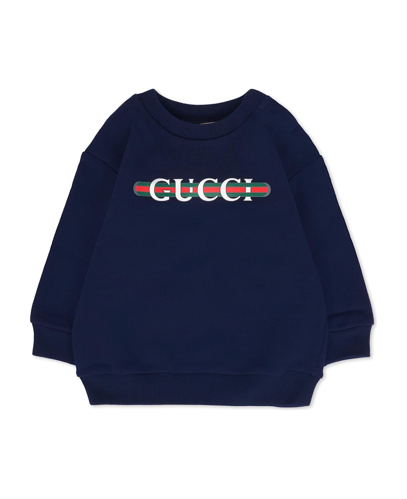 Gucci Blue Sweatshirt For Babykids With Logo - Blue