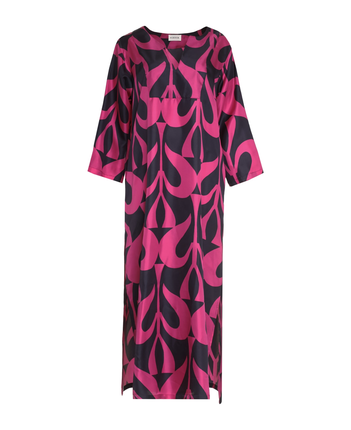 Parosh Printed Silk Dress - Fuchsia