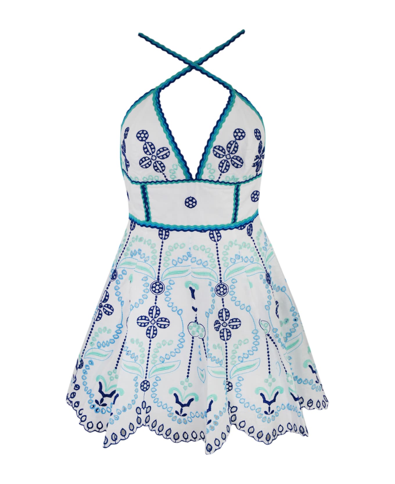Charo Ruiz Cluzet Dress In Linen Blend - Blue lolita