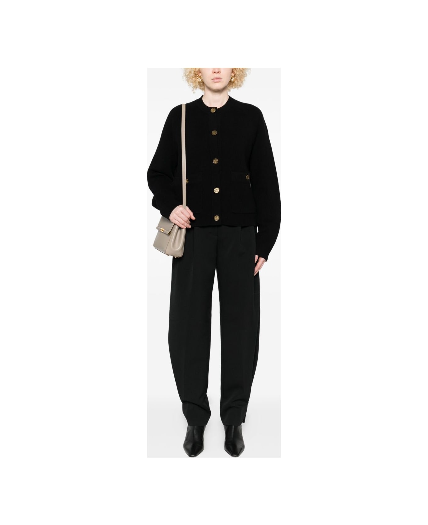 Totême Cashmere And Wool Cardigan - Black