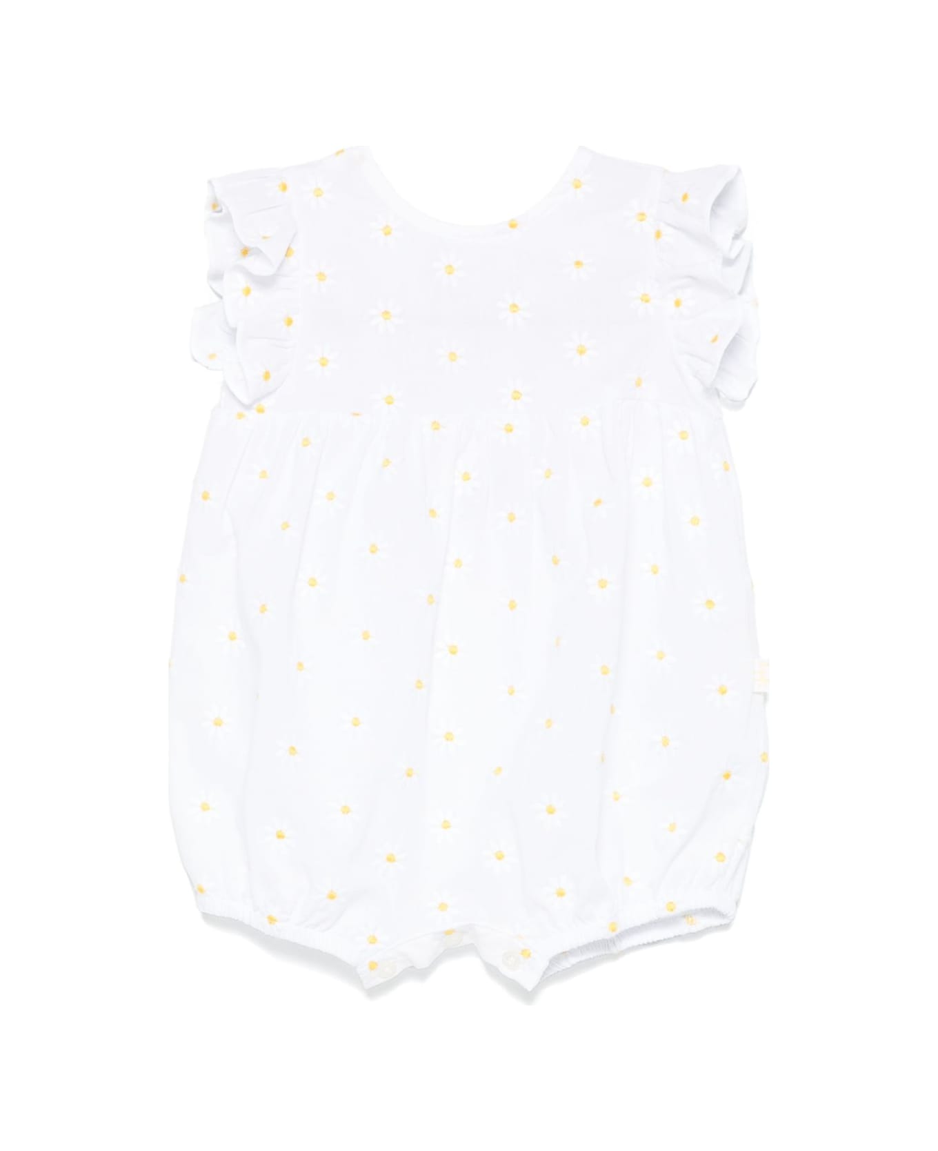 Il Gufo The Owl Playsuit With Flower Embroidery - White
