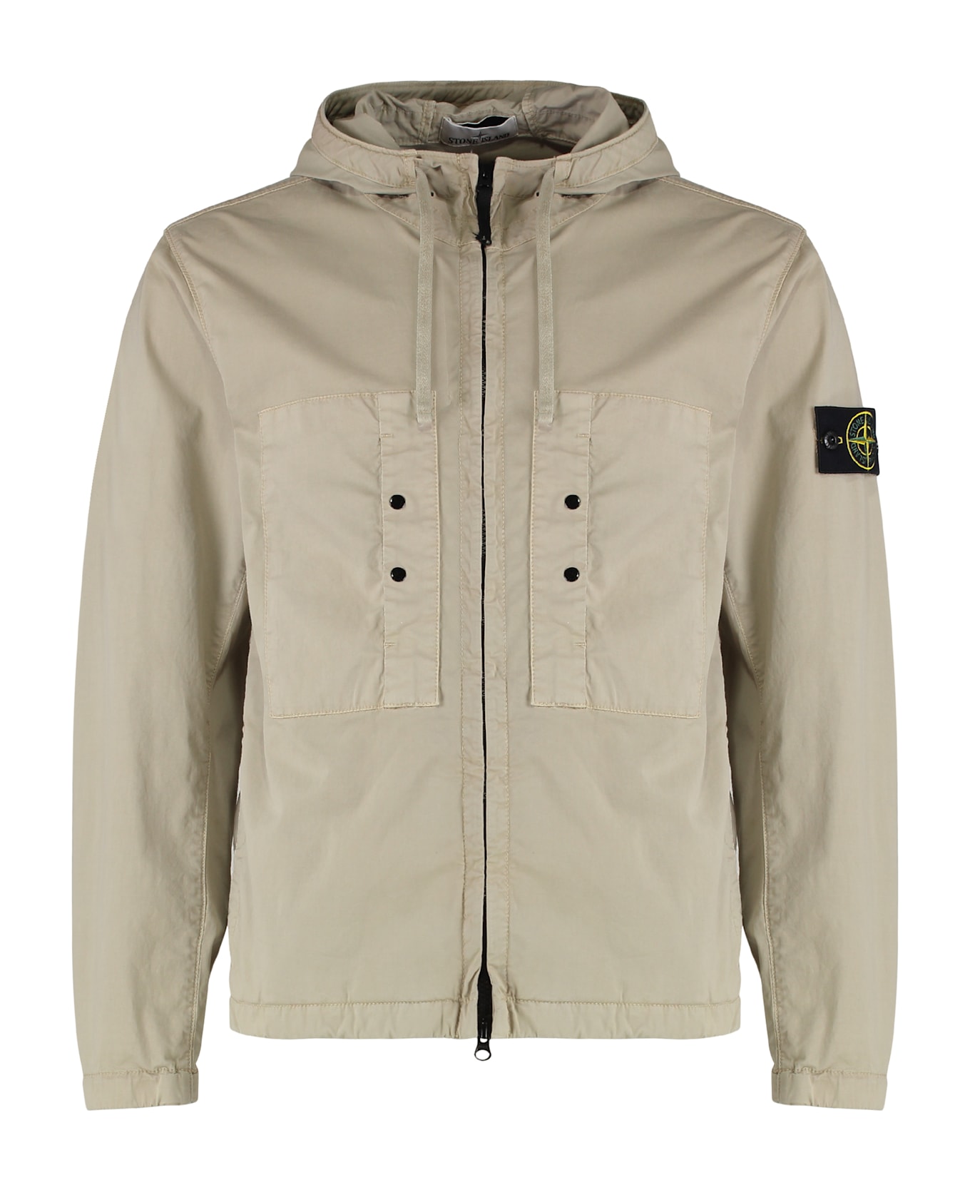 Stone Island Hooded Cotton Jacket - Sand