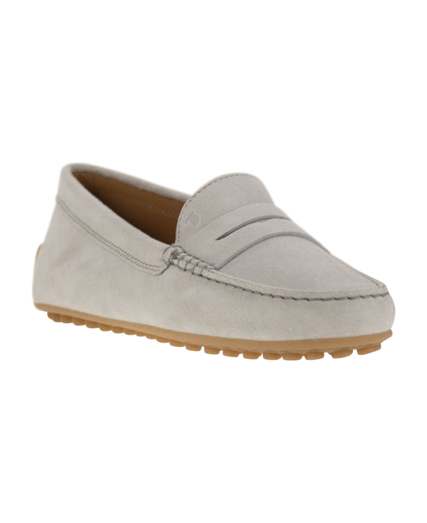 Tod's City Gommino Suede Loafer - Ice