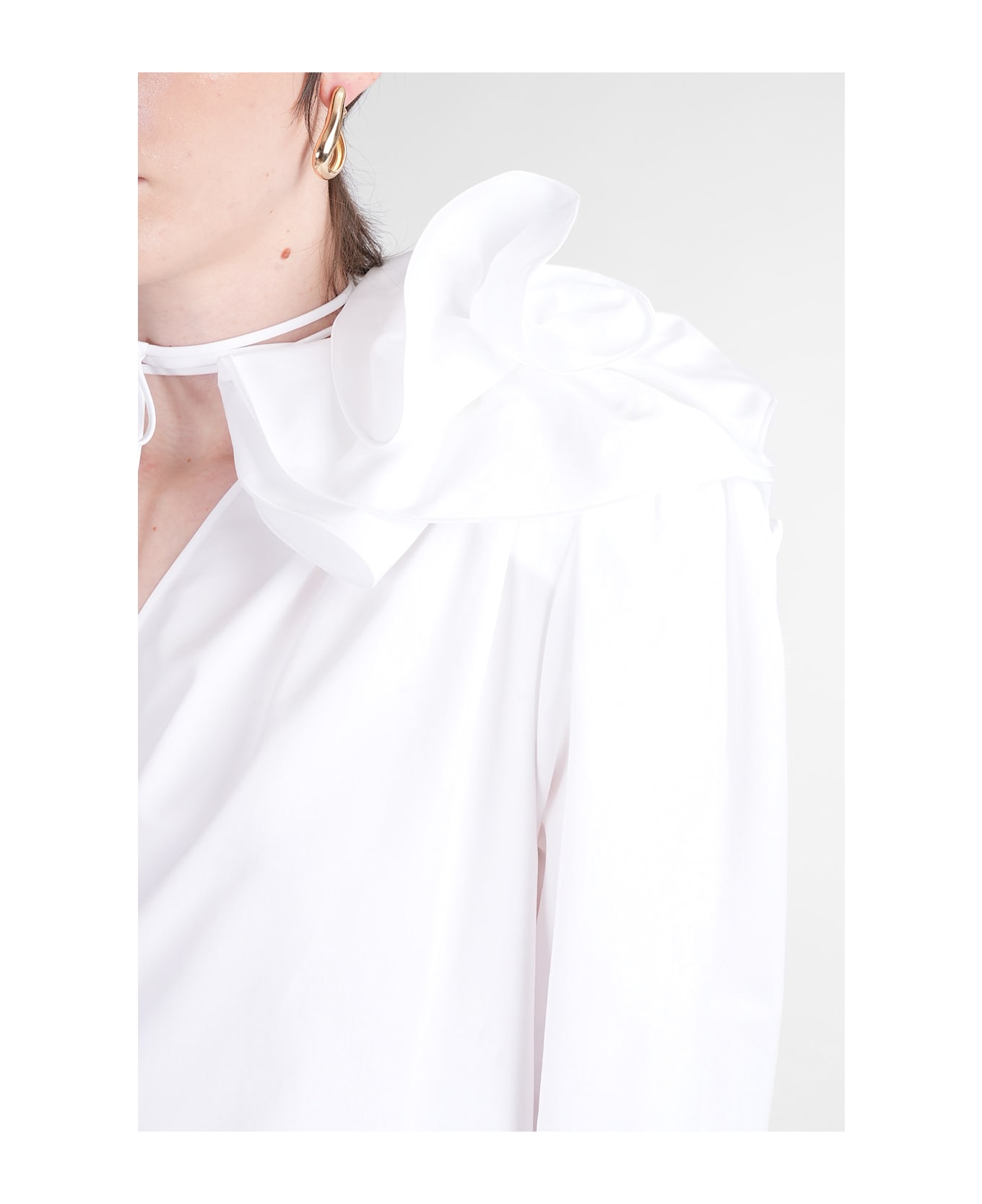 Magda Butrym Blouse 04 Blouse In White Cotton - white