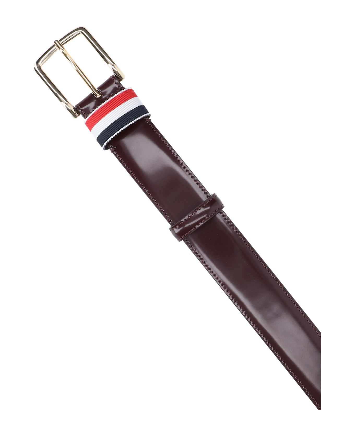 Thom Browne 
striped Loop
 Belt - Brown