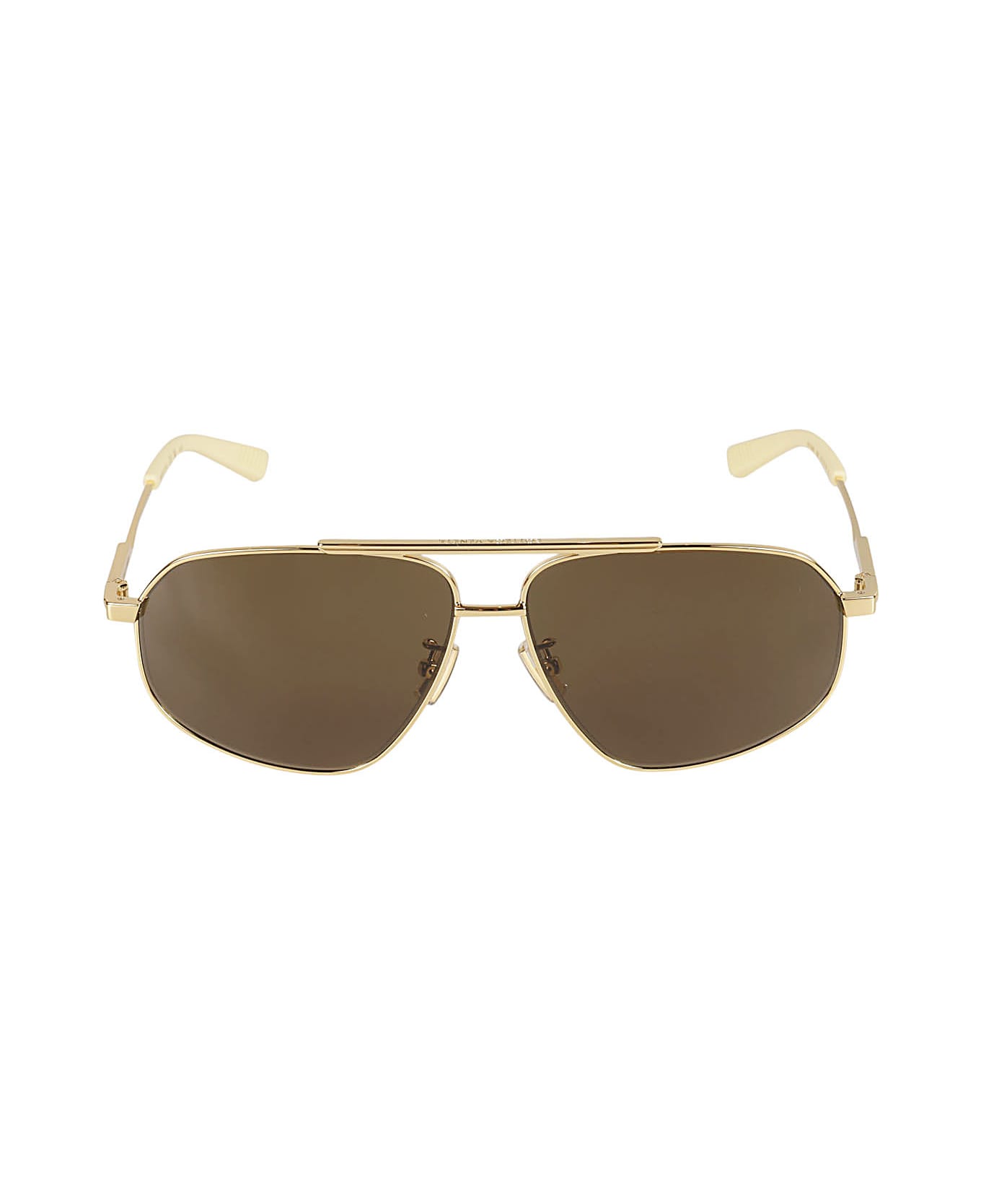 Bottega Veneta Eyewear Gold-tone Aviatore Style Sunglasses - Gold/Brown