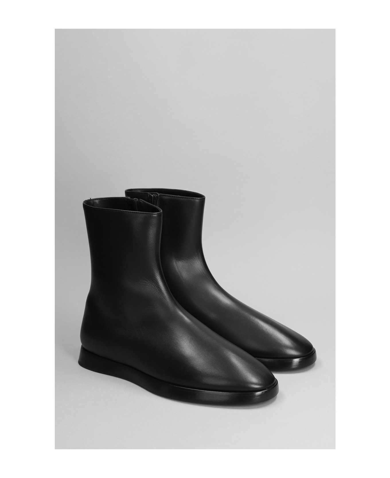 Fear of God High Mule Ankle Boots In Black Leather - black
