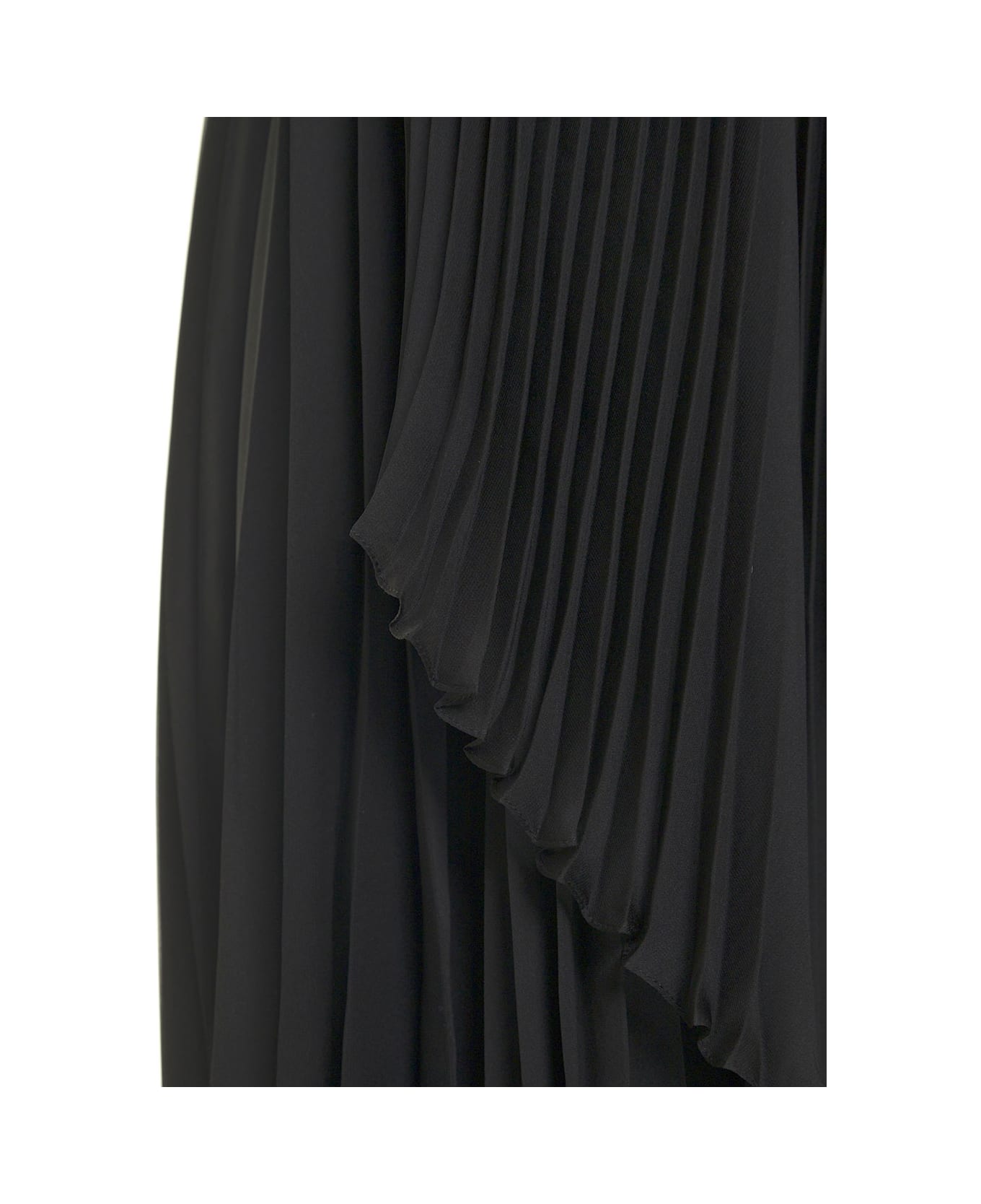 Givenchy Black Pleated Dress With Asymmetrical Bottom - Black