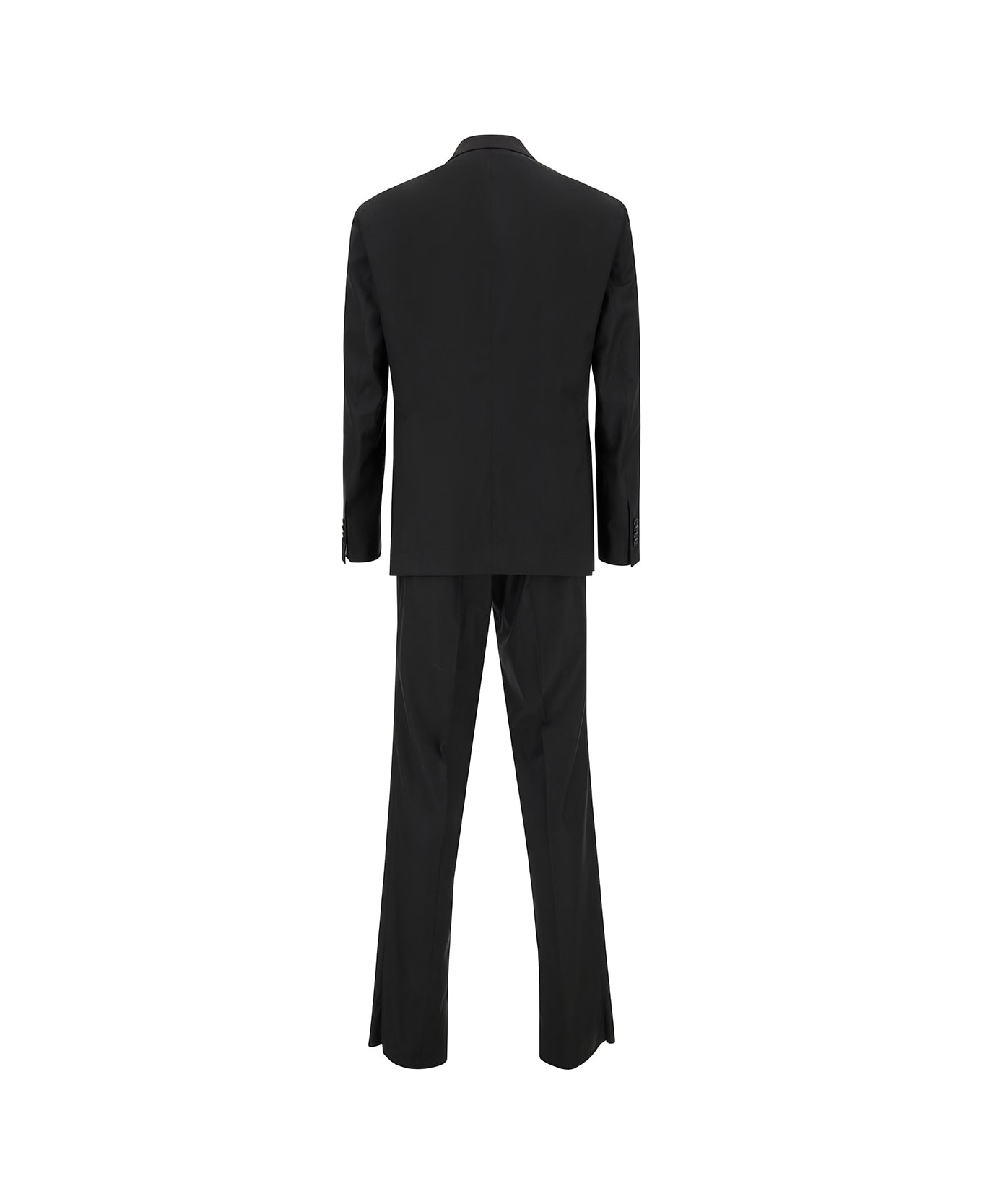 Tagliatore Black Double-breasted Jacket With Peak Revers In Wool Blend Man - Black