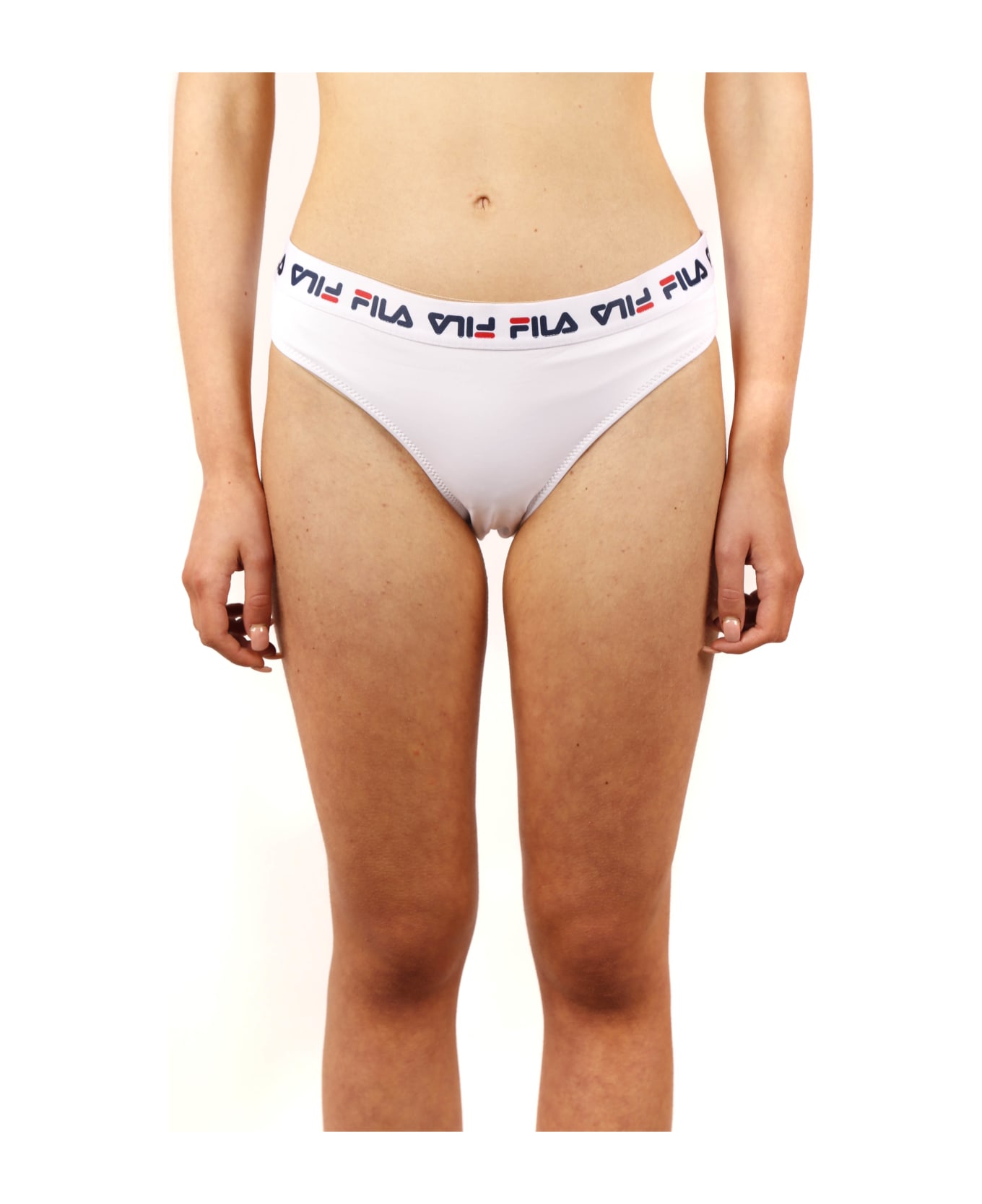 Fila White Slip Logo Swimwear - Bright white