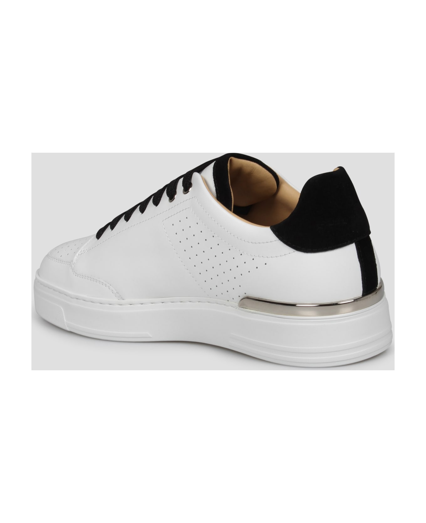 Philipp Plein Mix Leather Low-top Sneakers - White