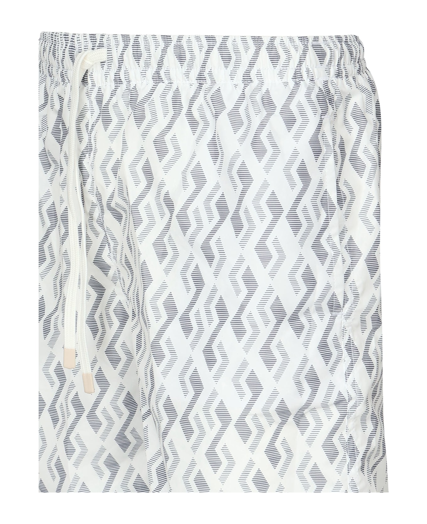Eleventy Swimming Costume With Geometric Print - White