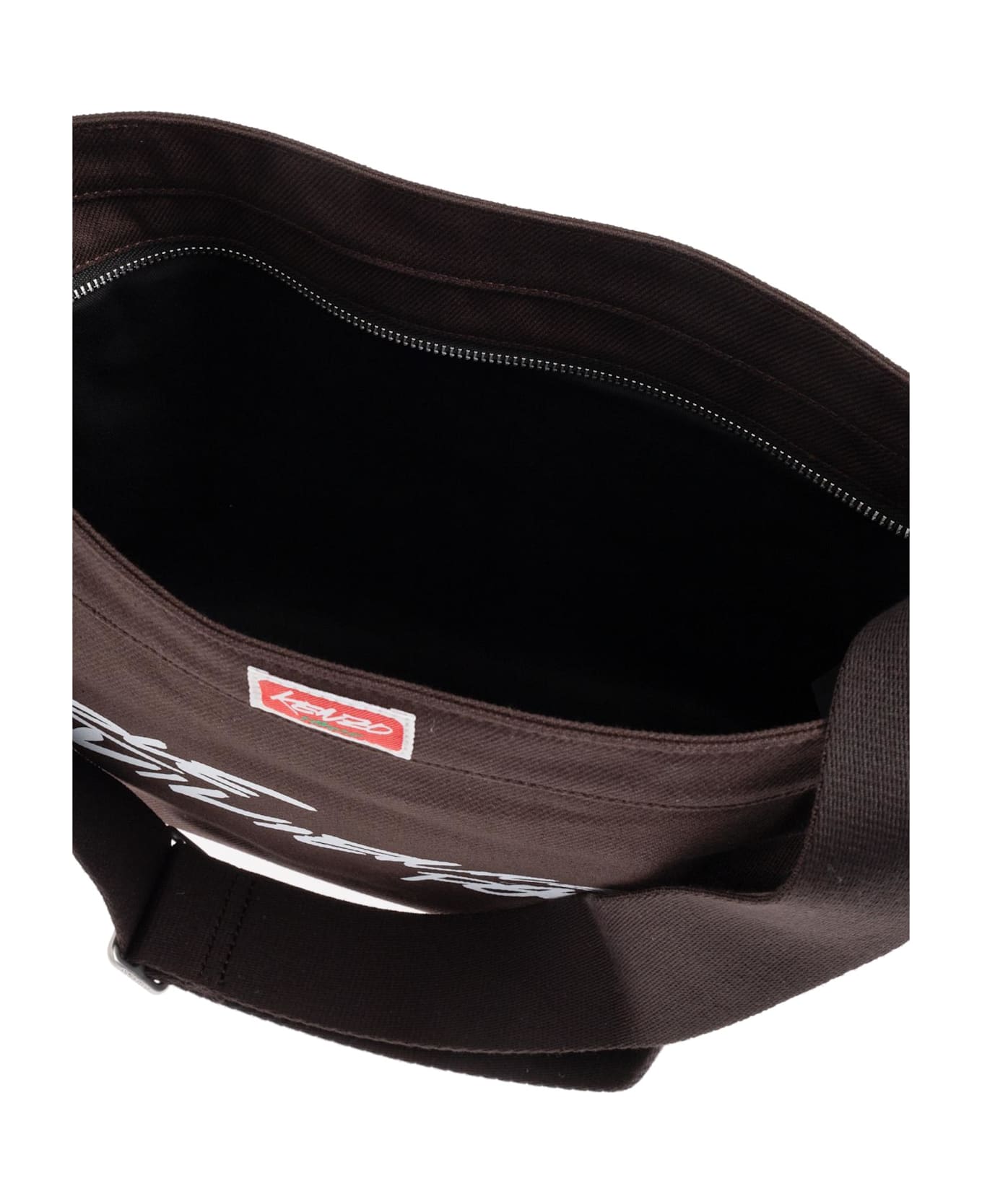 Kenzo Shoulder Bag With Print - Brown