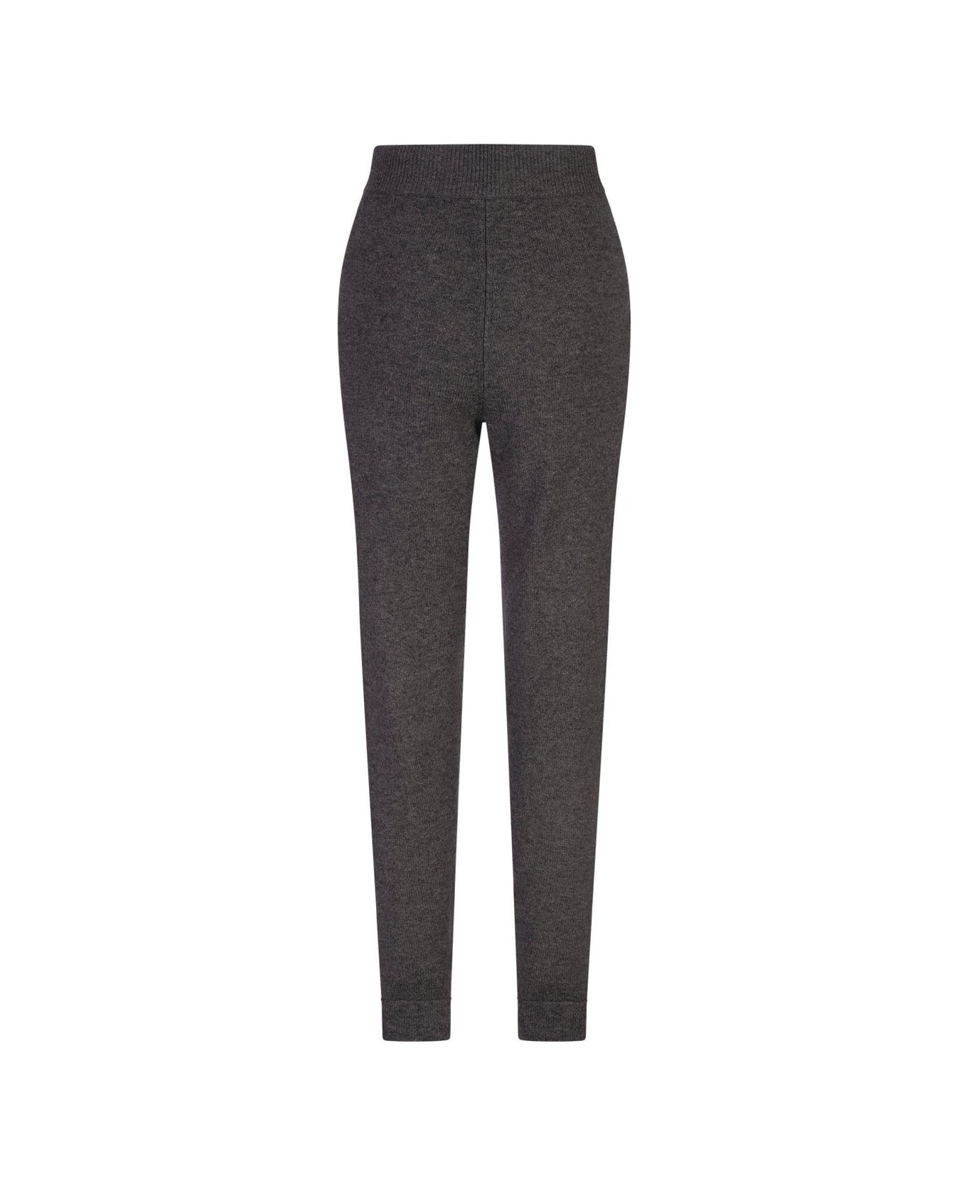 'S Max Mara High Waist Drawstring Knitted Trousers - Grey