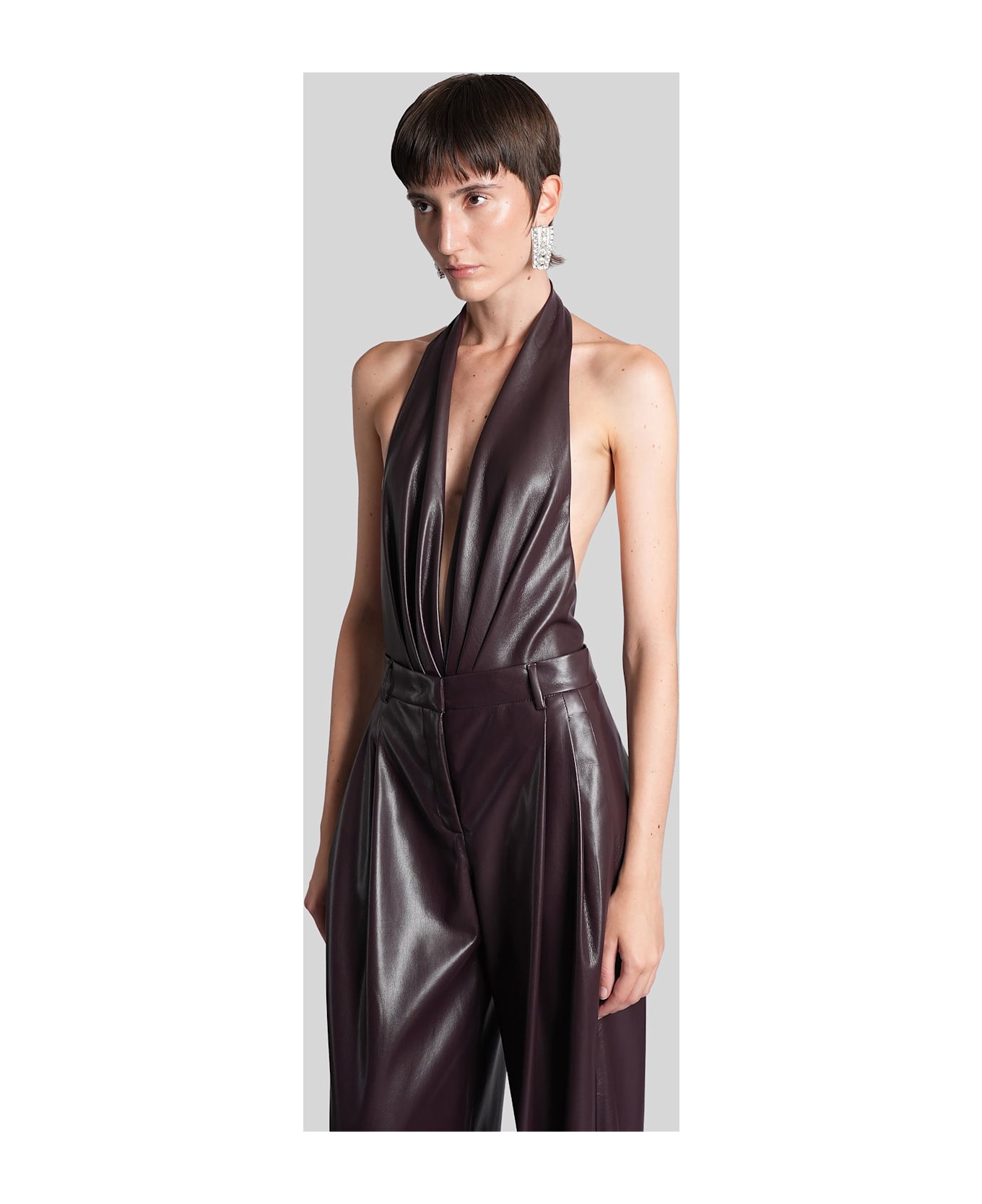 The Andamane Zendaya Bodysuit Body In Bordeaux Polyester - bordeaux