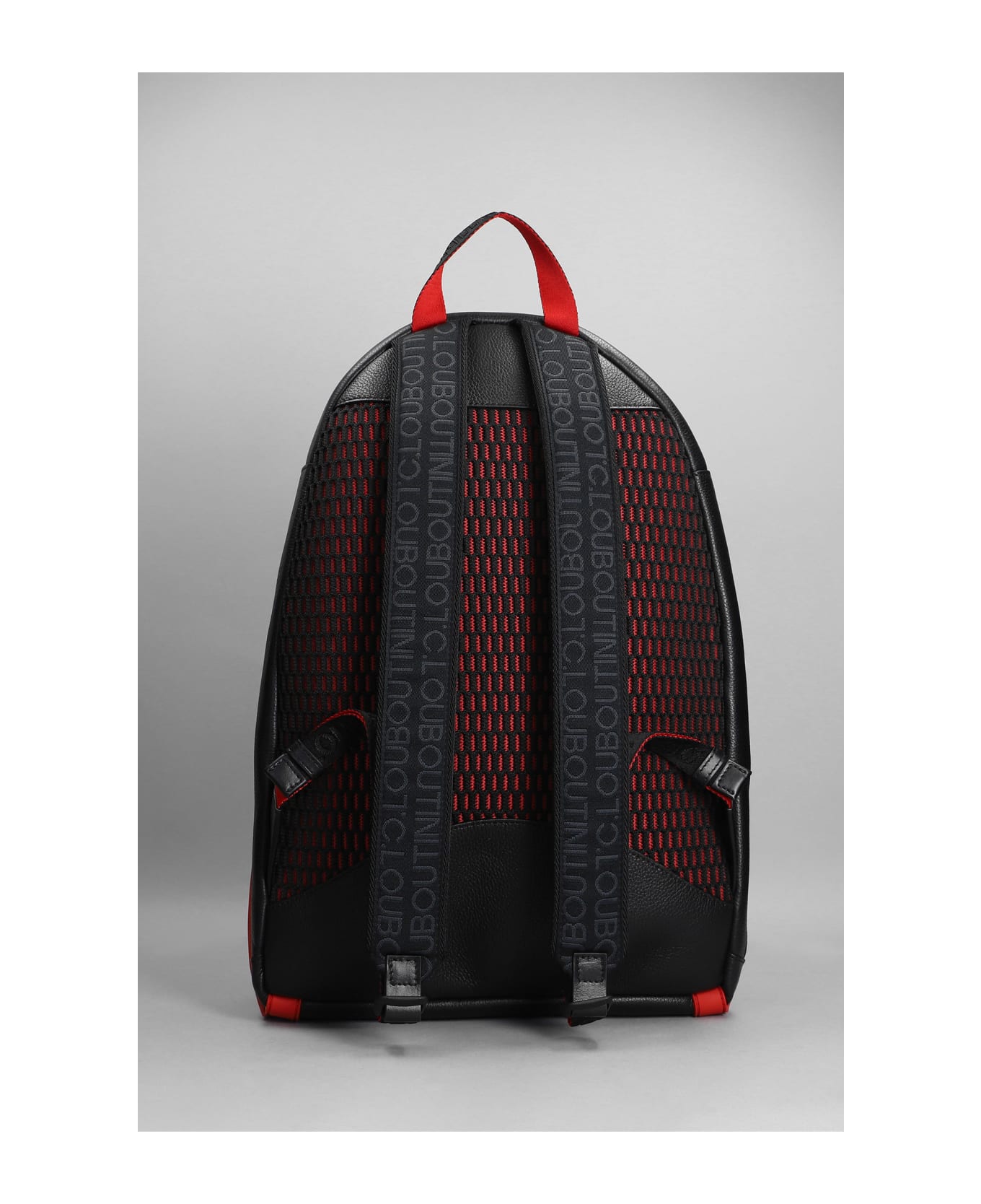 Christian Louboutin Backparis Backpack In Black Canvas - Black/loubi/black