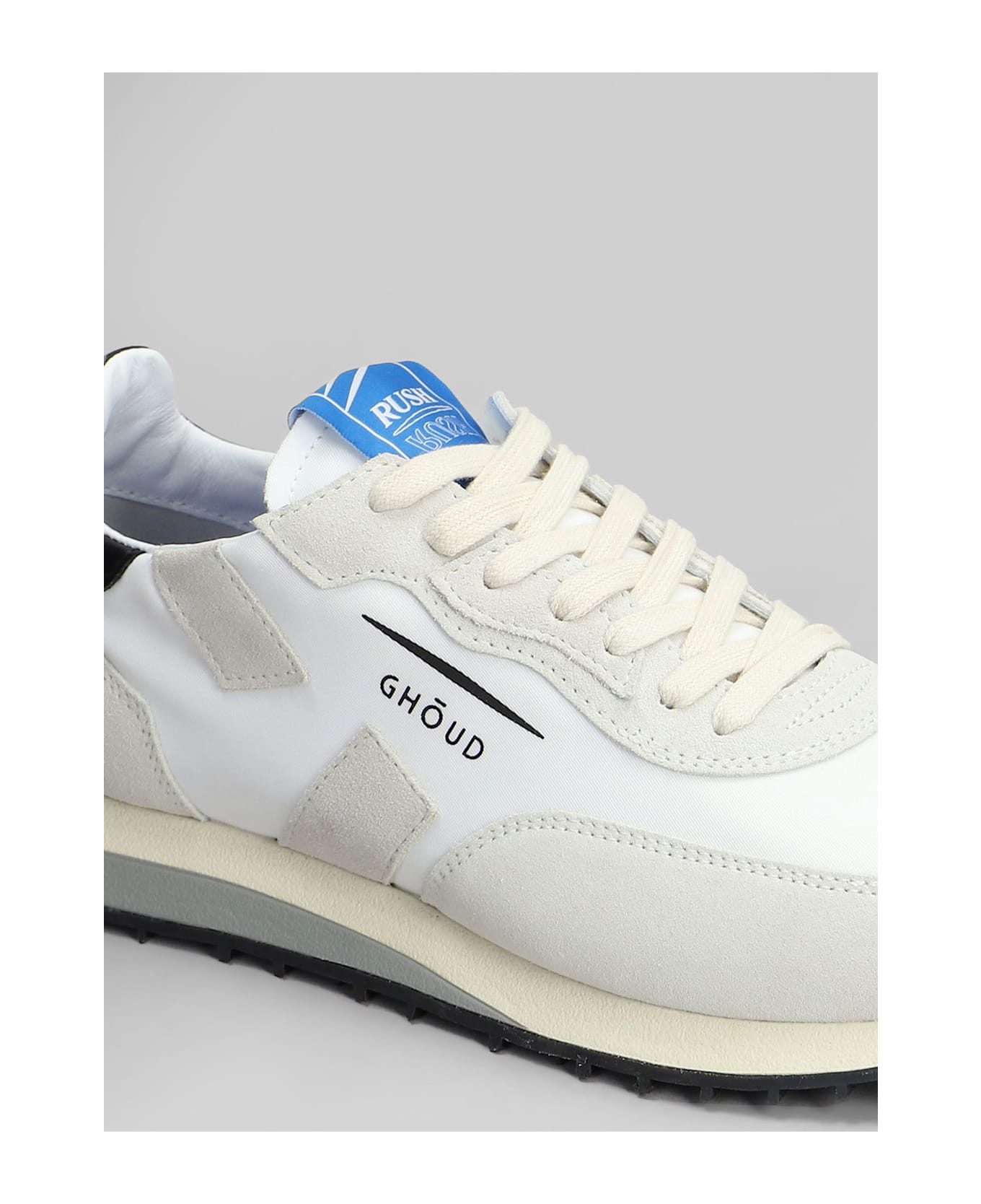 GHOUD Rush Low Sneakers In White Suede And Fabric - white