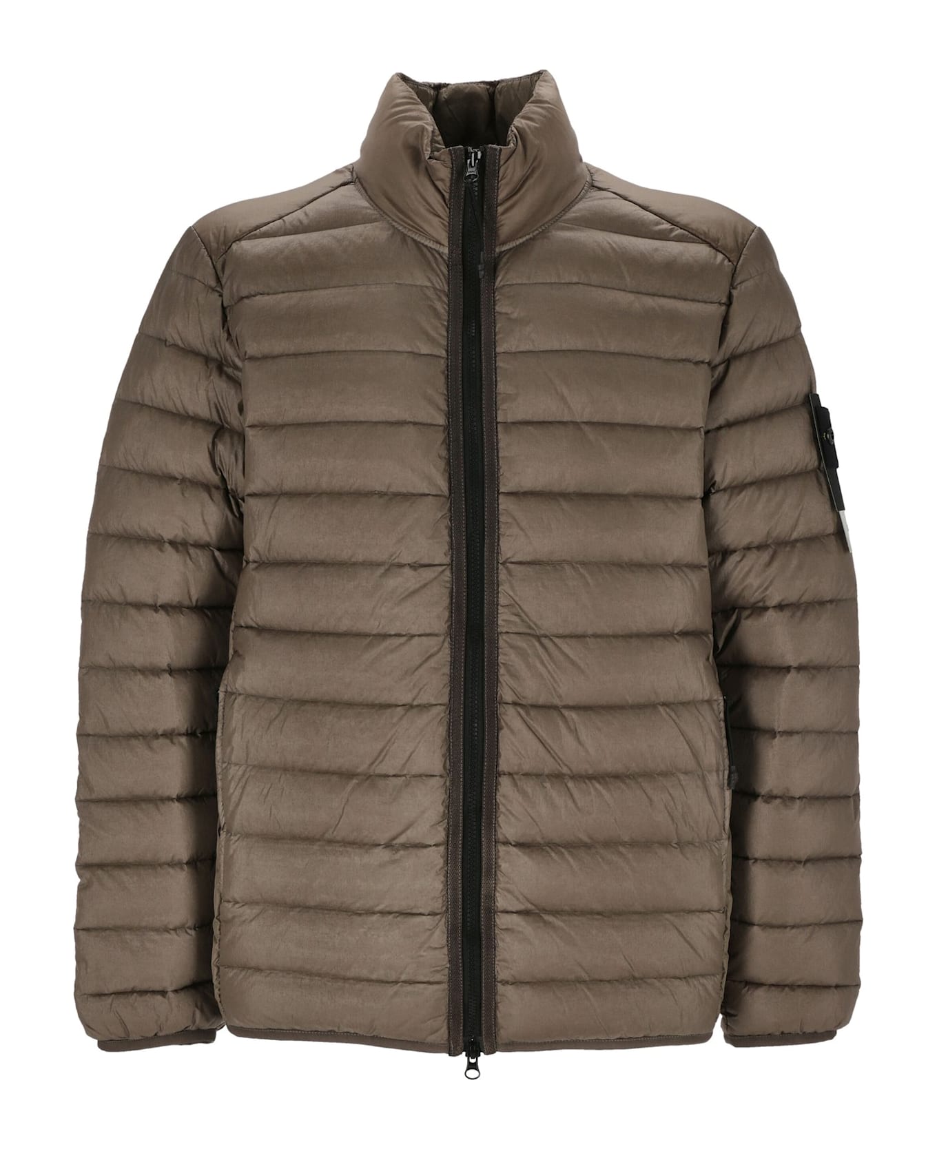 Stone Island Zip Up High Neck Padded Jacket - Walnut