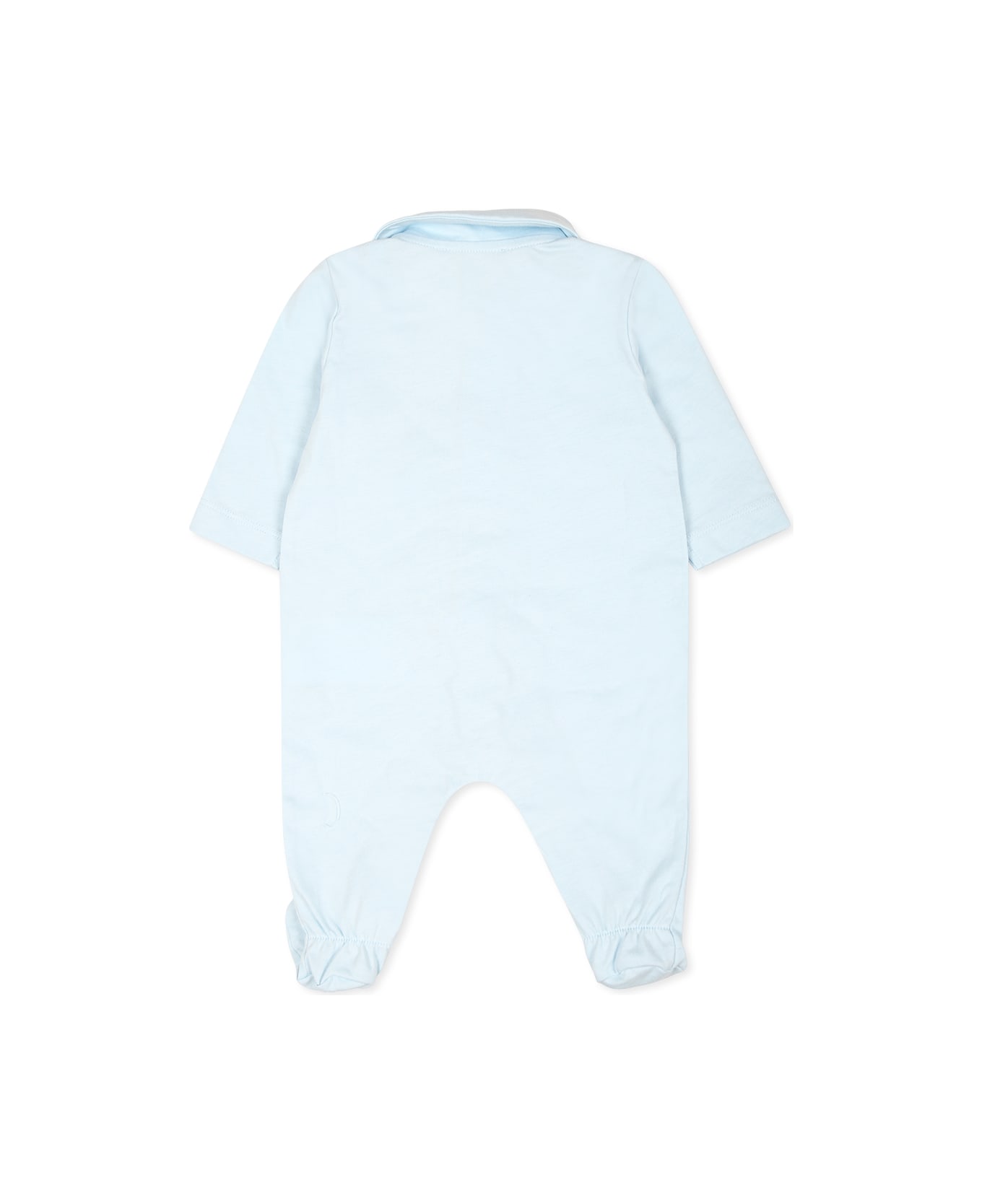 Moschino Light Blue Babygrow For Baby Boy With Teddy Bear - Light Blue